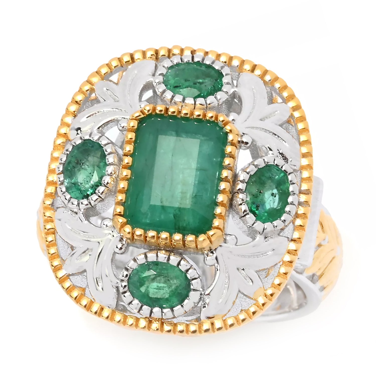 Gems en Vogue 2.02ctw Grizzly Emerald Ring