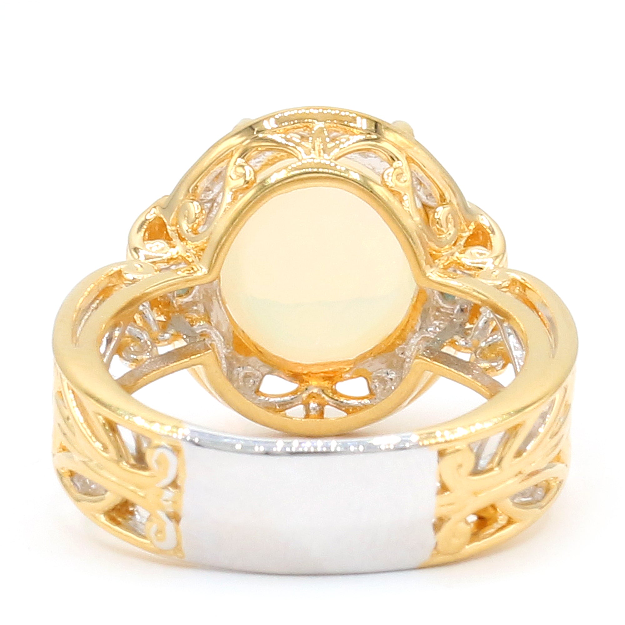 Bague en opale éthiopienne et spinelle noire Gems en Vogue