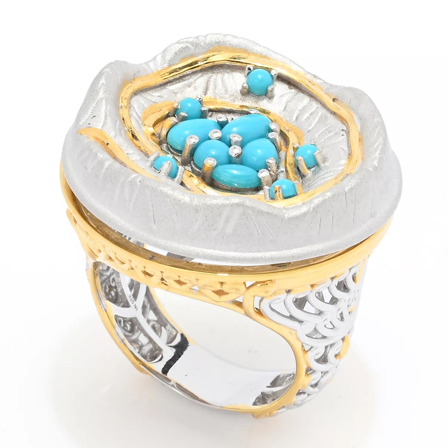 Gems en Vogue Sleeping Beauty Turquoise Mountain Spinner Ring