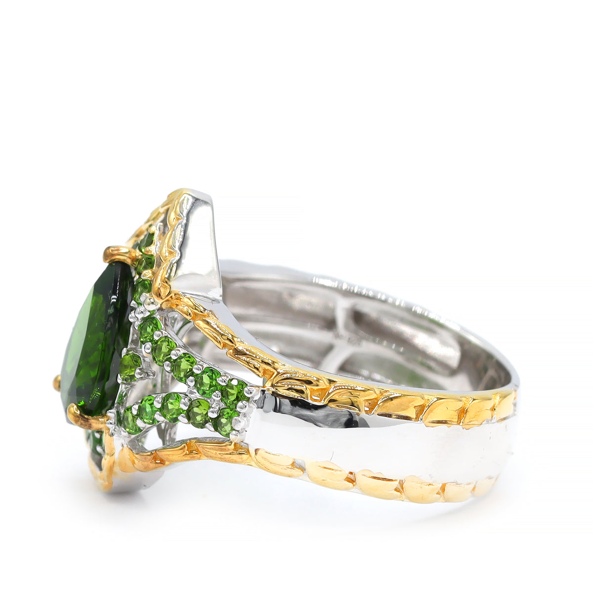 Gems en Vogue 24K Palladium Silver 2.20ctw Chrome Diopside Ring
