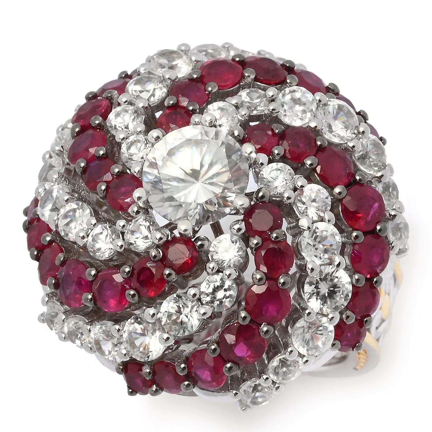 Gems en Vogue 7.80ctw Ruby & White Zircon Ring