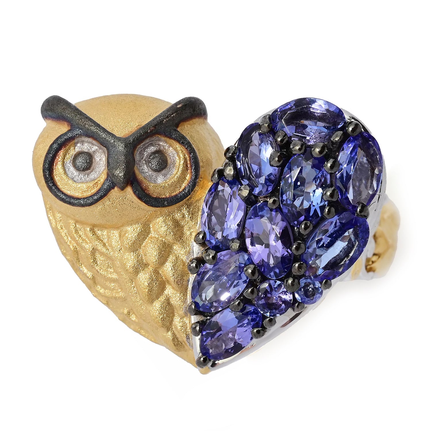 Gems en Vogue 2.24ctw Tanzanite Owl Ring