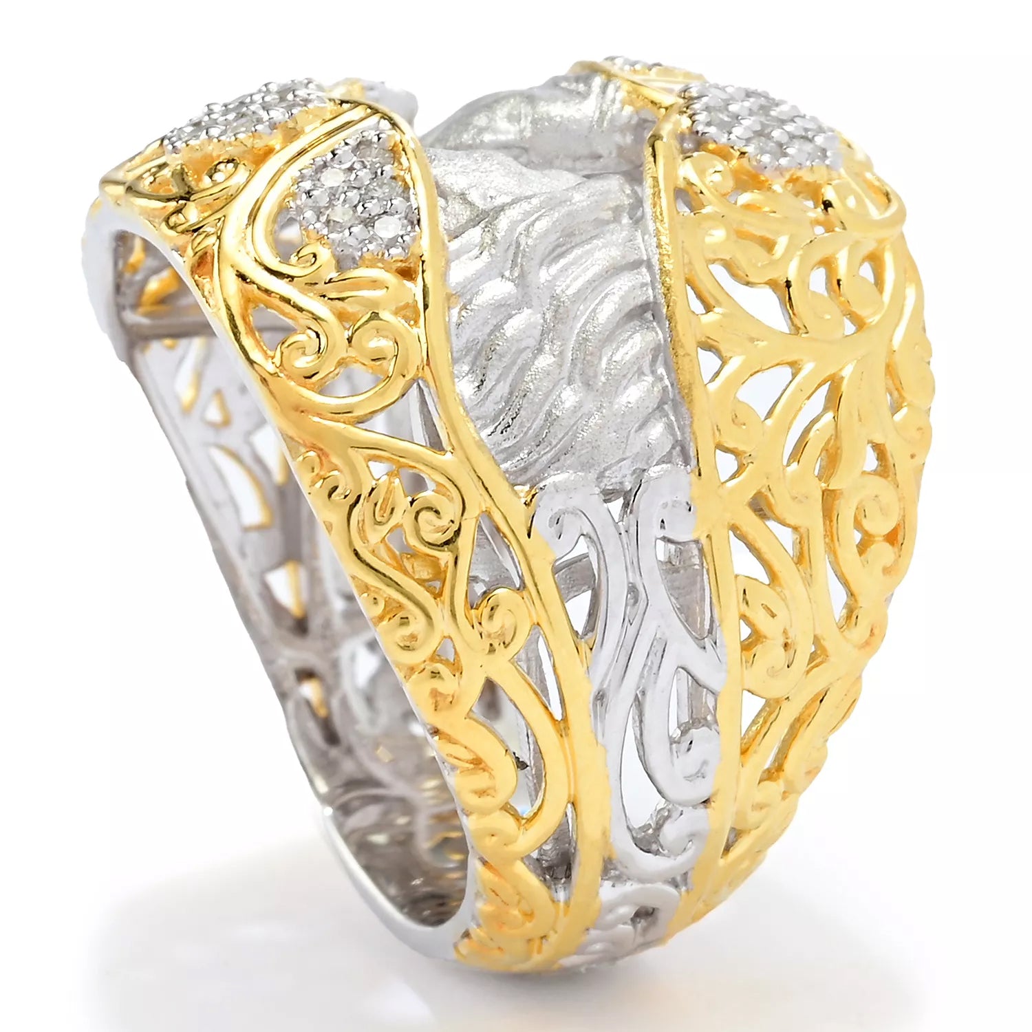 Gems en Vogue 0.12ctw Round Diamond Lady Ring