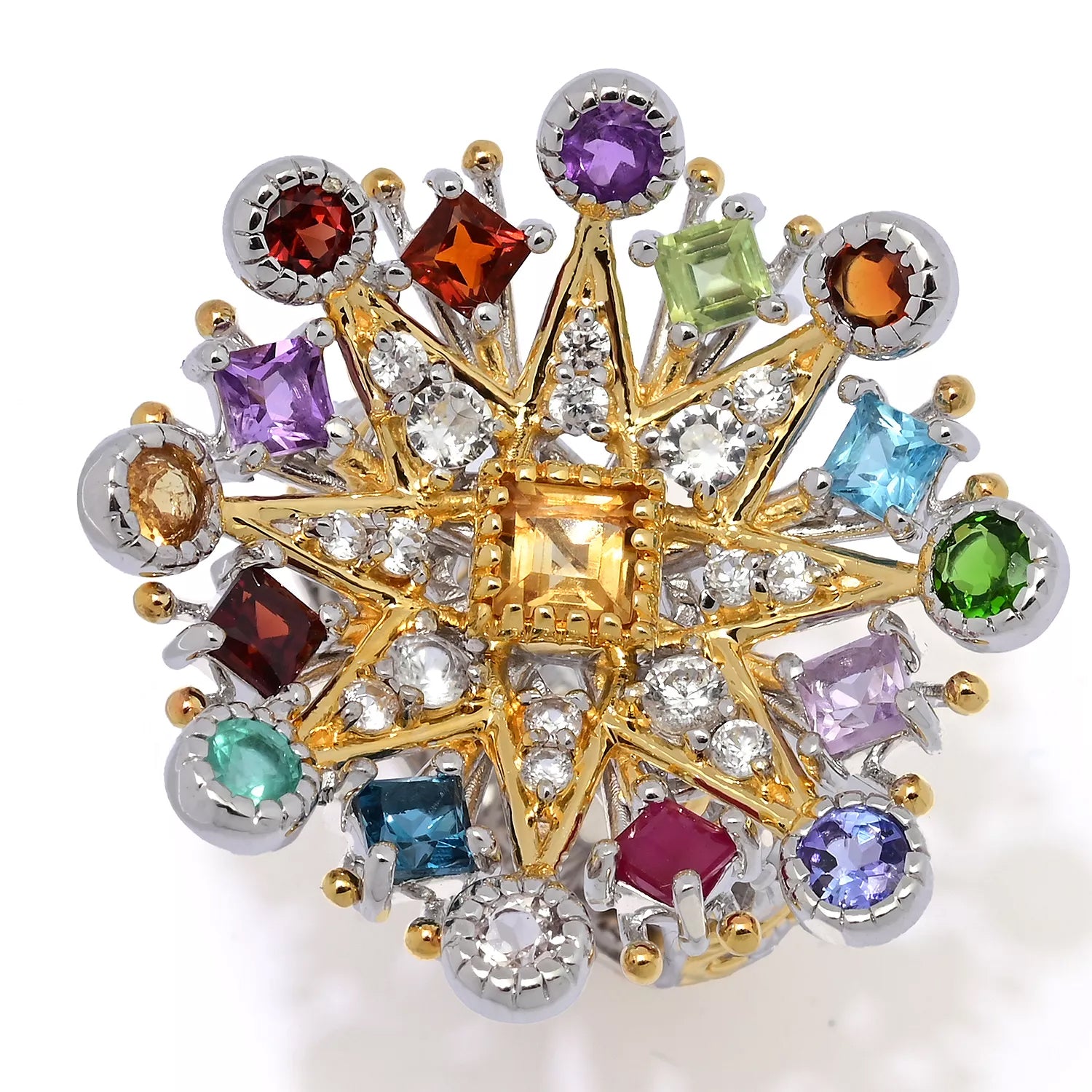 Gems en Vogue 3.38ctw Multi Gemstones Rainbow "Celebration" Ring