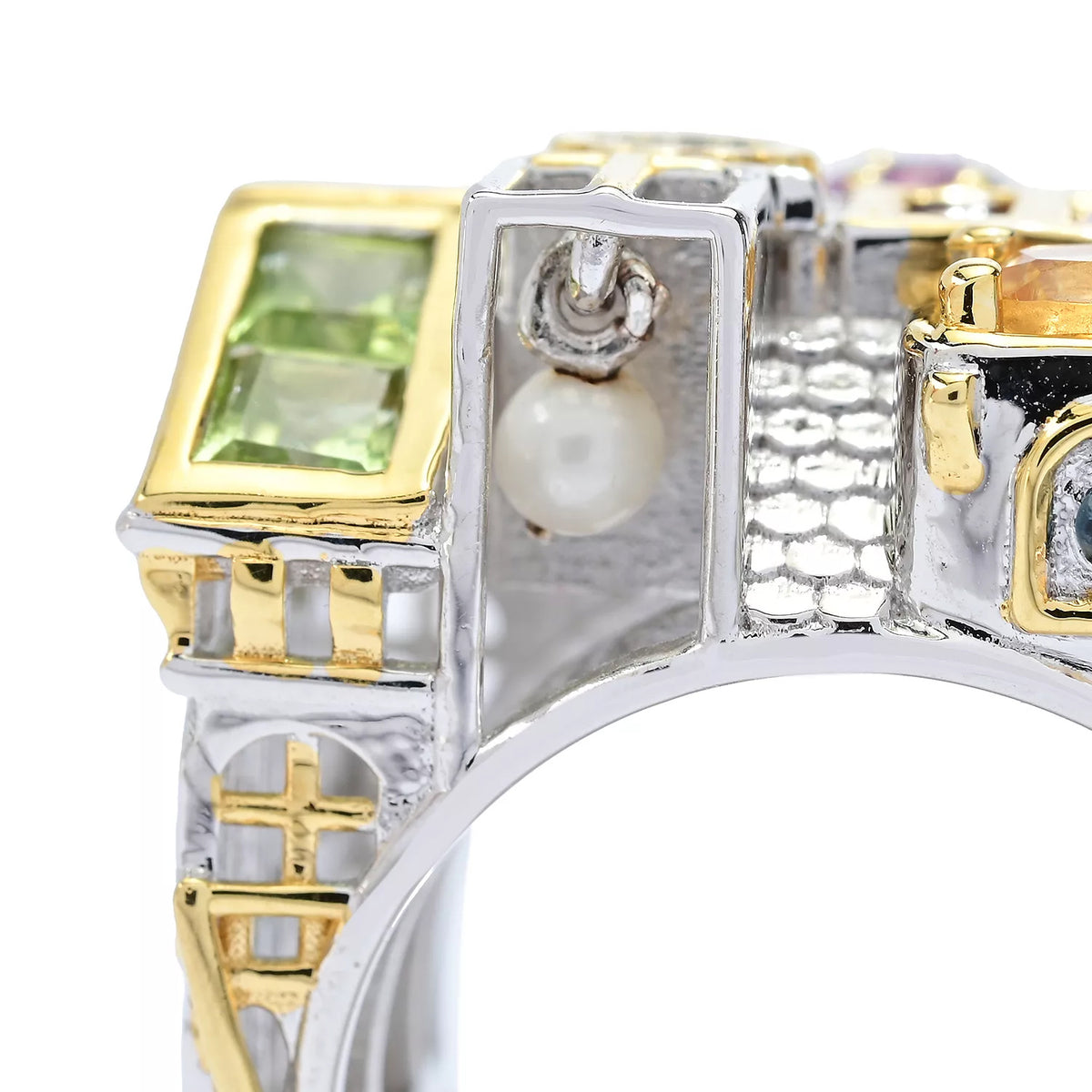Gems en Vogue 24K Palladium Silver 2.96ctw Multi Gemstones SoHo Ring