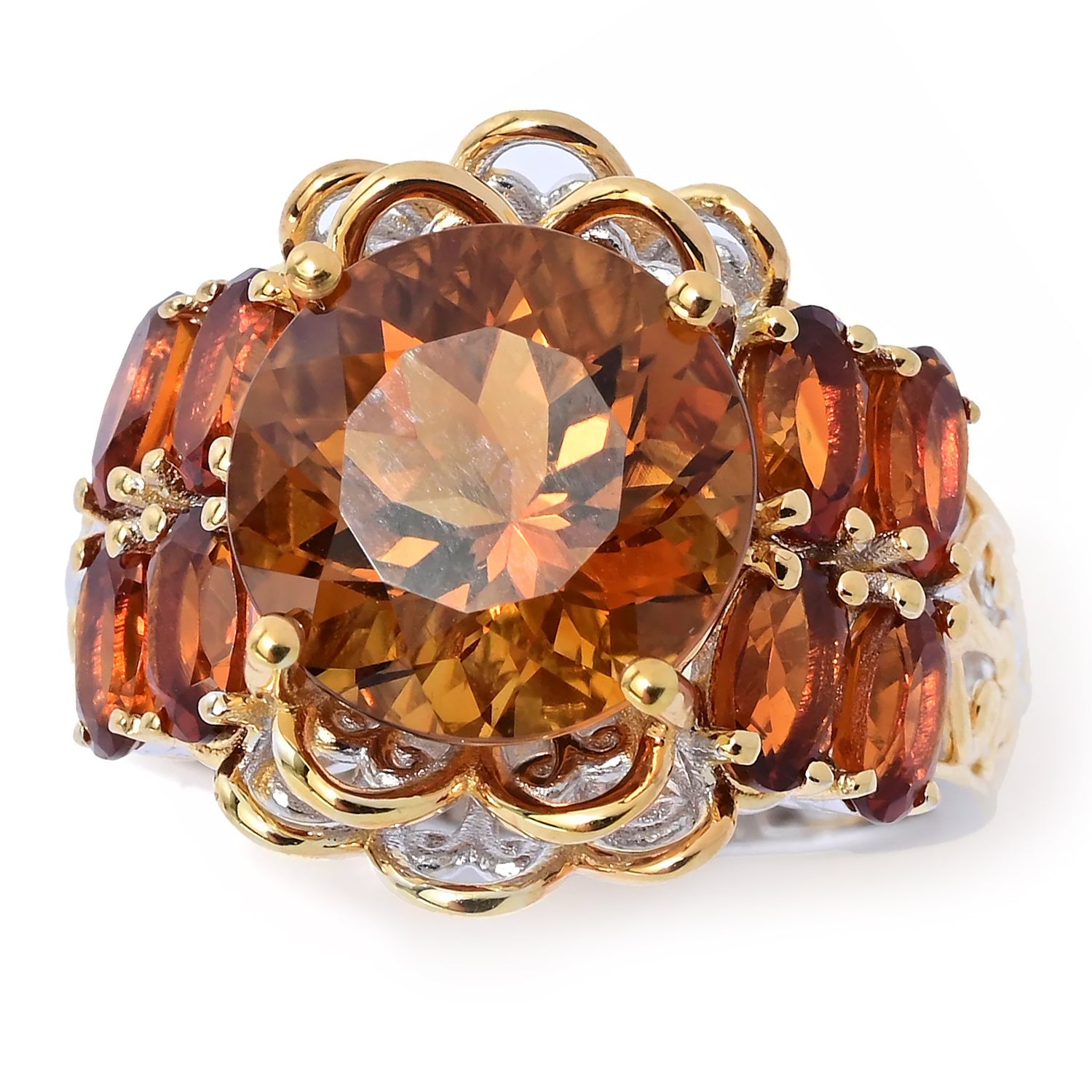 Gems en Vogue 6.28ctw Ametista Fire Citrine & Madeira Citrine Ring