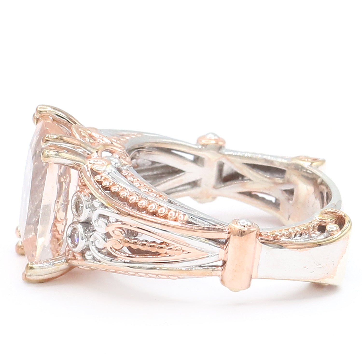 Couture Gems 4.34ctw Peach Morganite & Diamond Ring