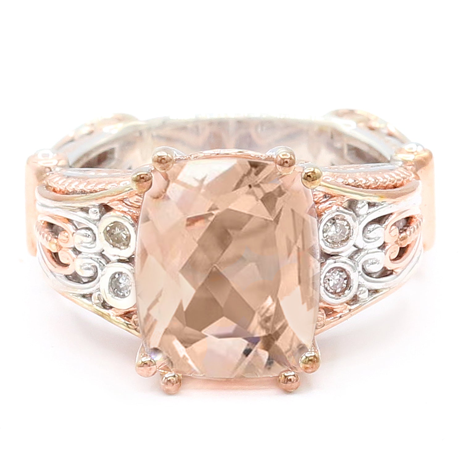 Couture Gems 4.34ctw Peach Morganite & Diamond Ring