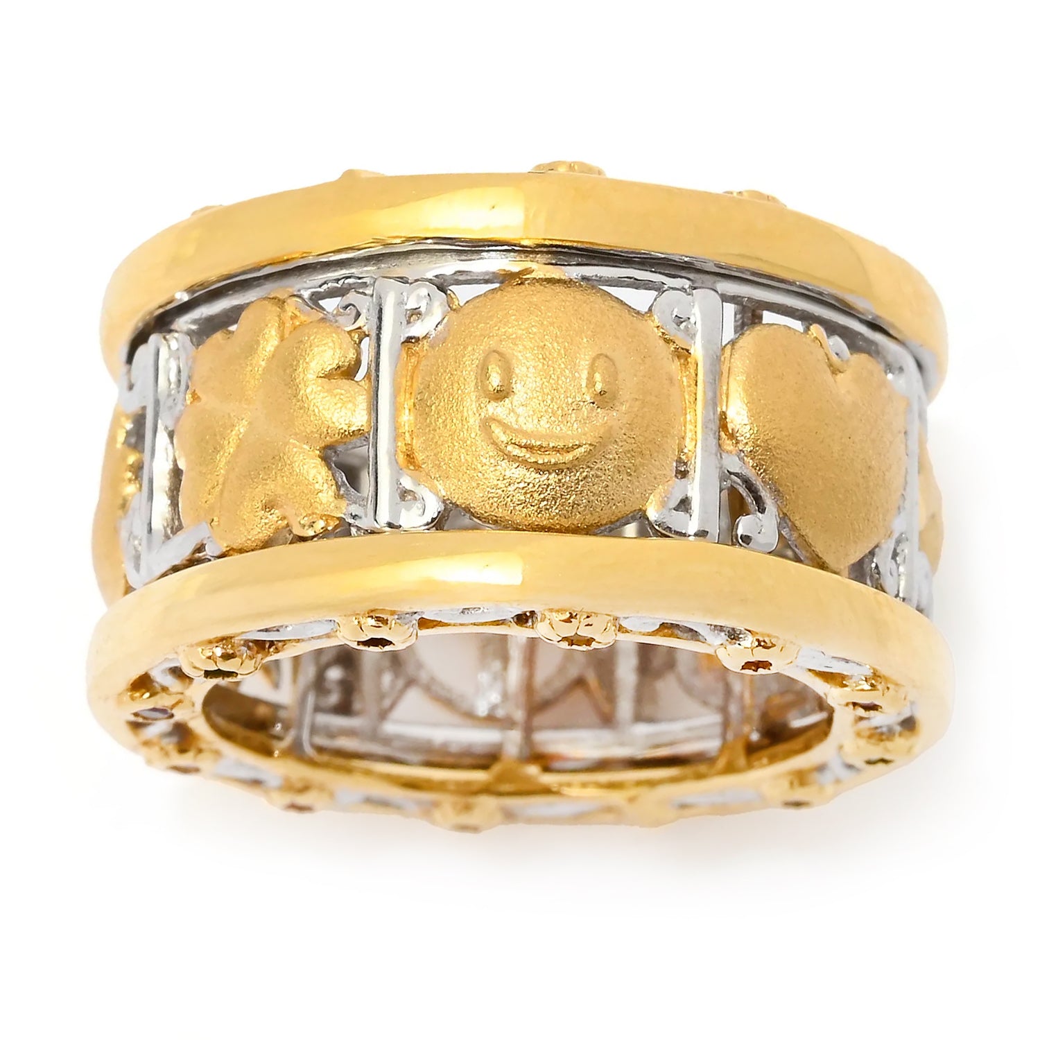 Gems en Vogue 0.21ctw Multi Gemstones Fortune Wheel Spinner Ring - CANNOT BE SIZED