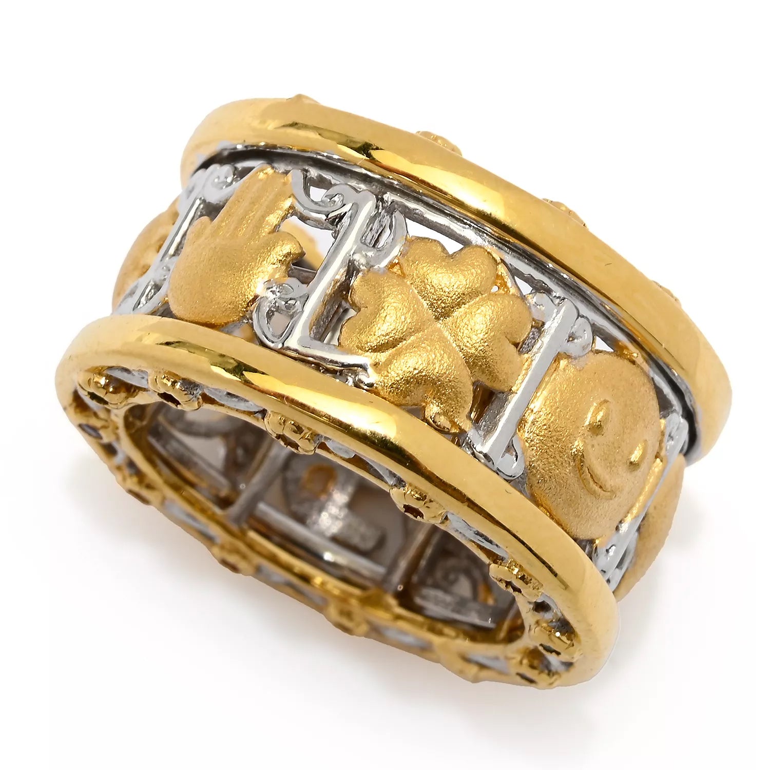 Gems en Vogue 0.21ctw Multi Gemstones Fortune Wheel Spinner Ring - CANNOT BE SIZED