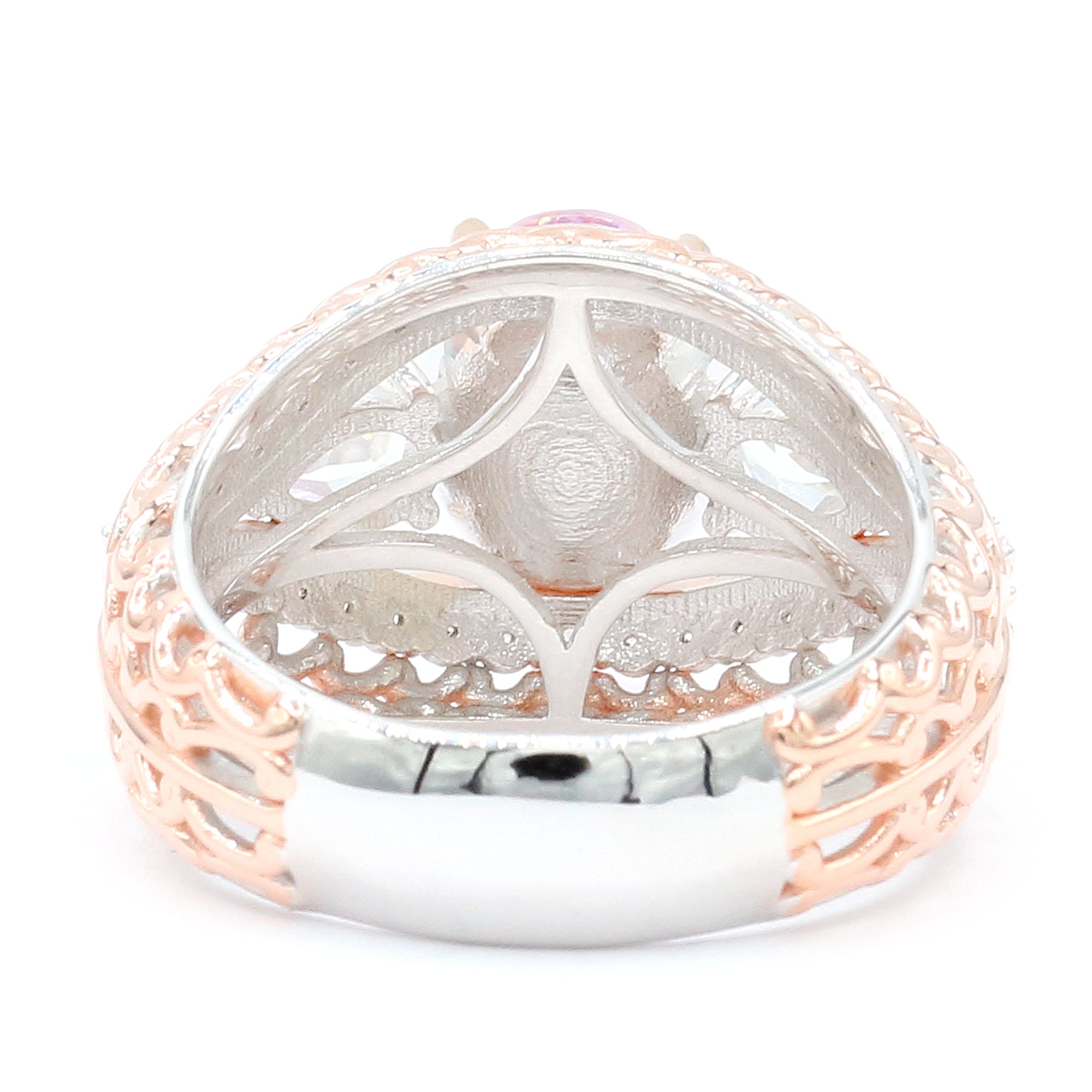 Gems en Vogue 18K Palladium Silver 4.84ctw Kunzite & White Zircon Ring