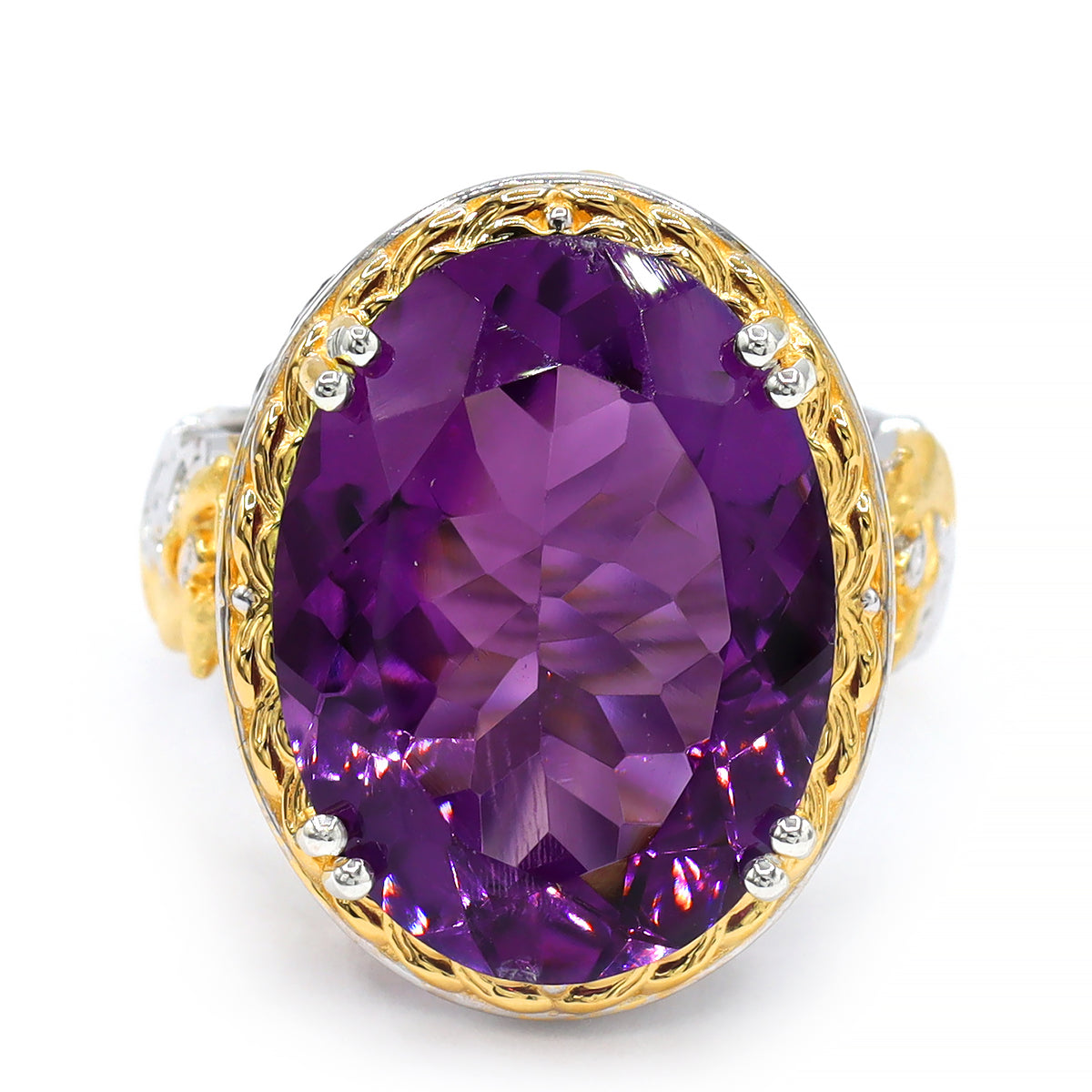 Gems en Vogue One-of-a-Kind 24K Palladium Silver 16.67ctw Namibian Amethyst Safari Ring