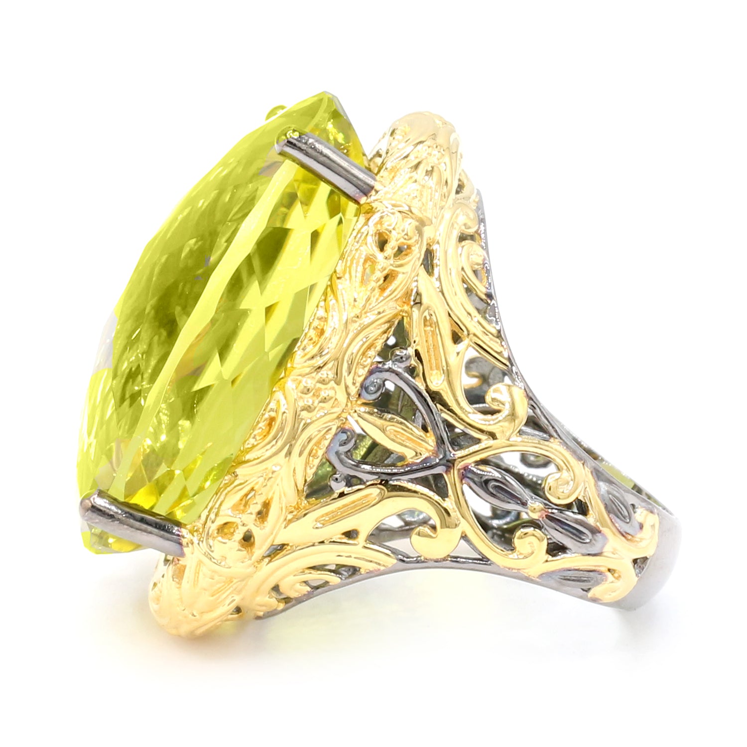 Gems en Vogue 24K Palladium Silver 51.34ctw Ouro Verde Honker Ring