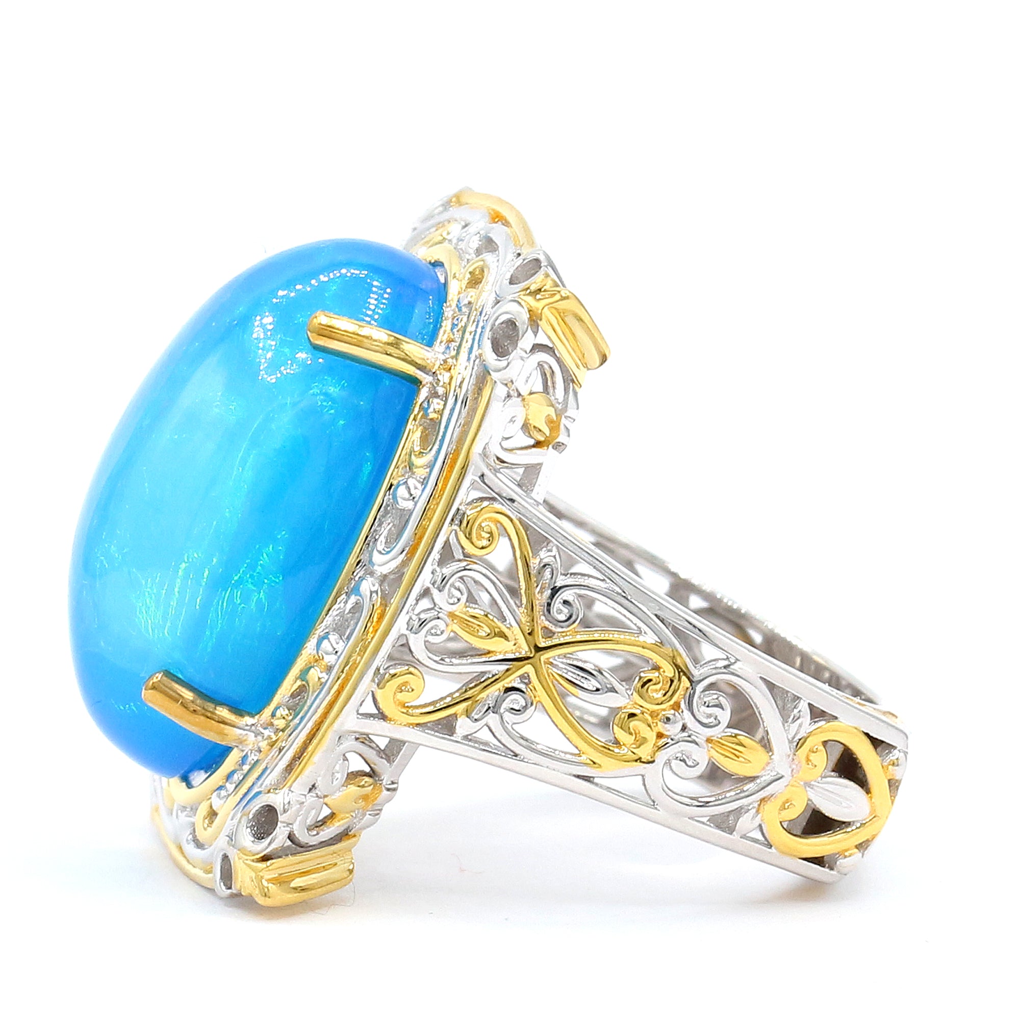 Couture Gems One-of-a-Kind 24K Palladium Silver 11.70ctw Paraiba Opal Ring