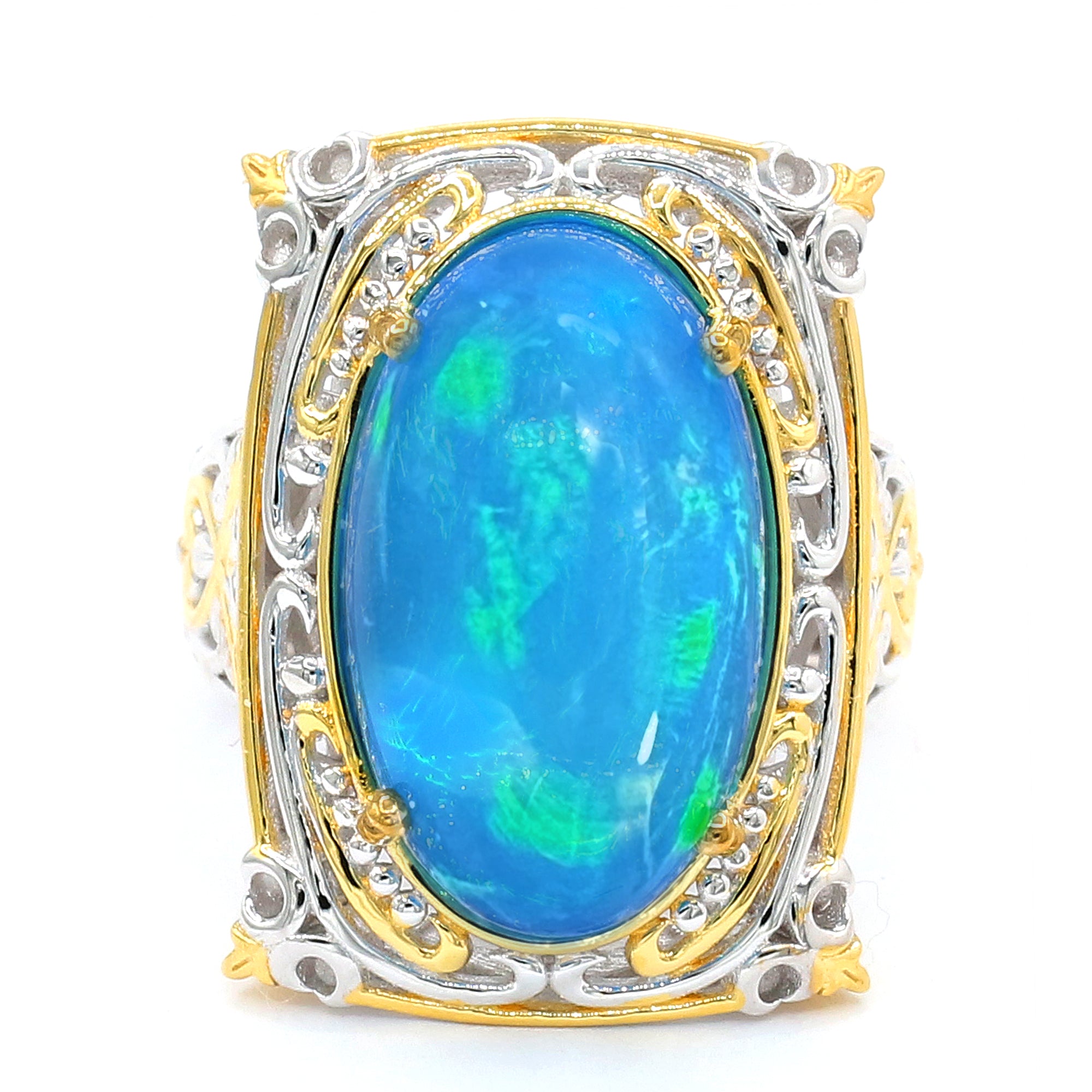 Couture Gems One-of-a-Kind 24K Palladium Silver 11.70ctw Paraiba Opal Ring
