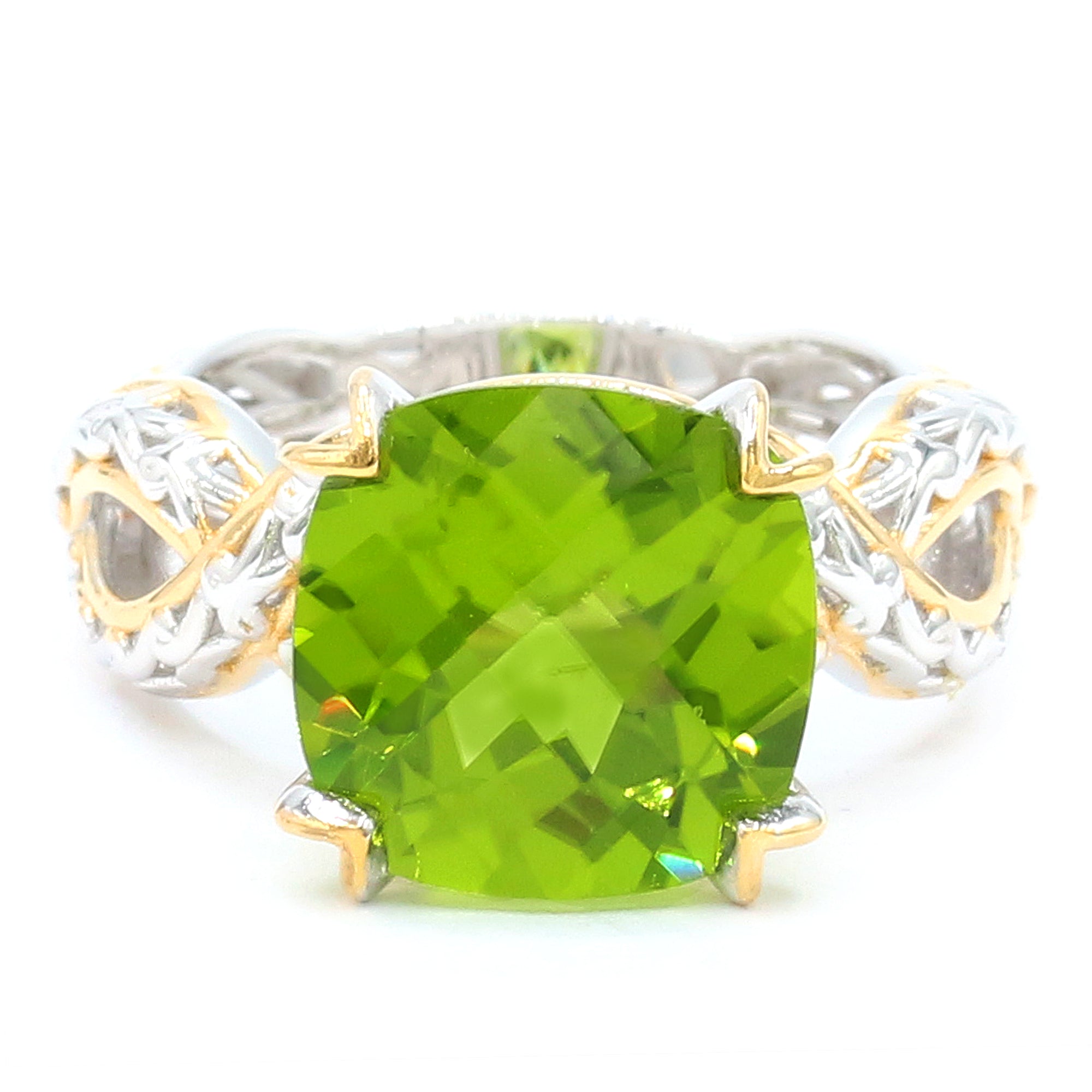 Couture Gems 7.92ctw Peridot & White Zircon Ring