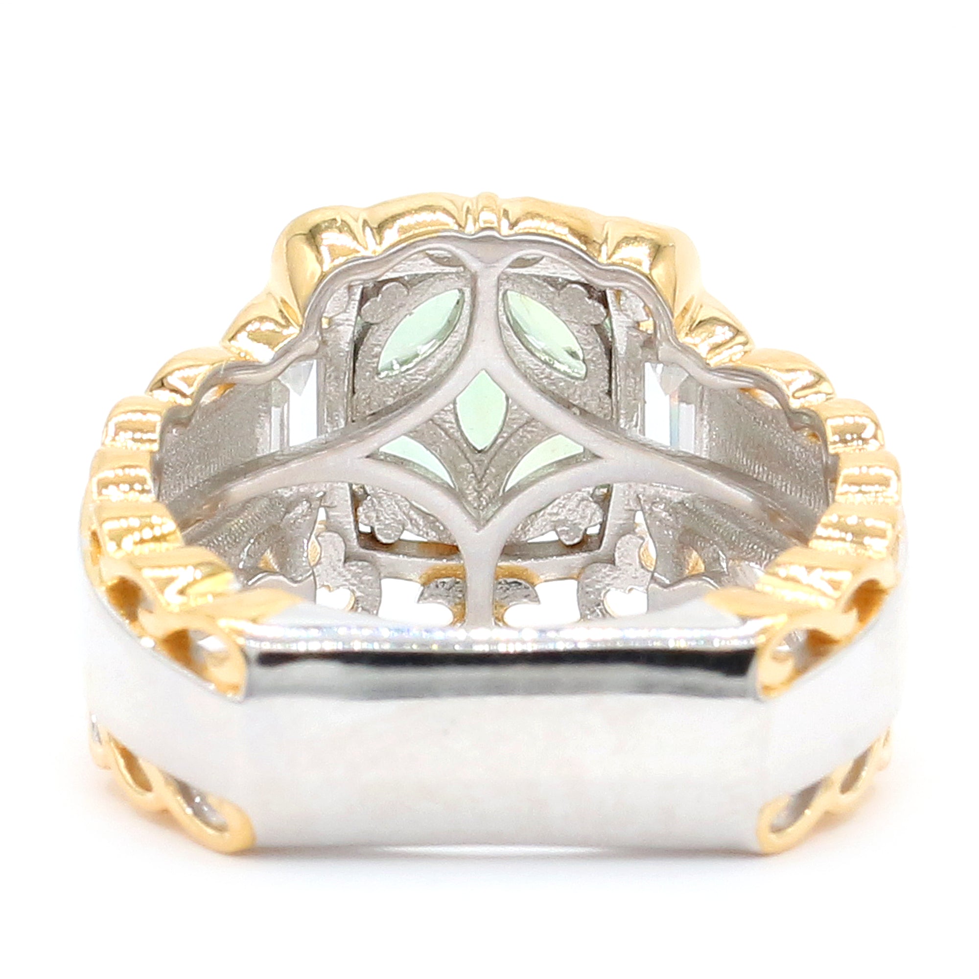Gems en Vogue 24K Palladium Silver 1.00ctw Alexandrite & White Zircon Cluster Ring