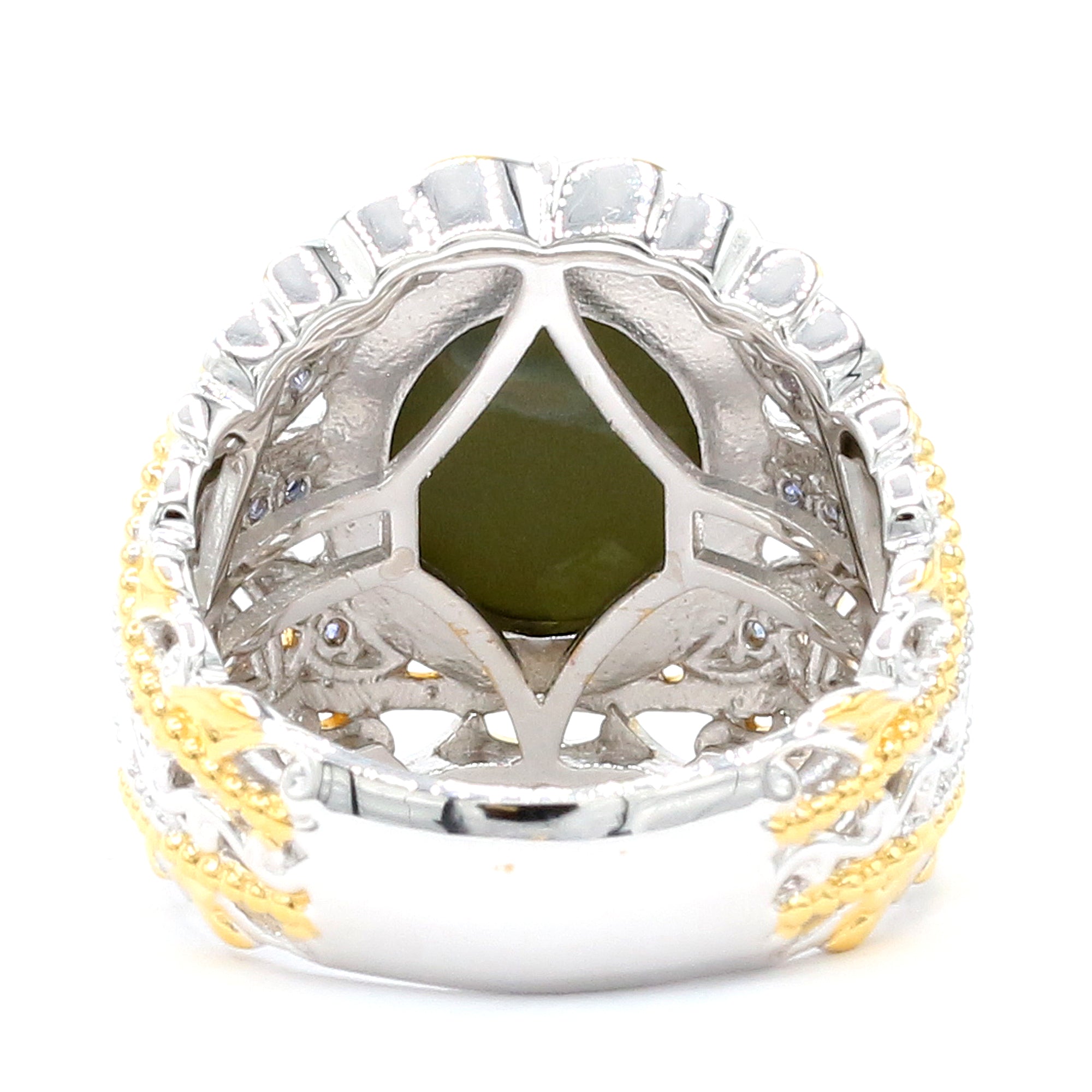 Bague en argent palladié 18 carats avec triplet d'opale rouge australienne et saphir rose Gems en Vogue