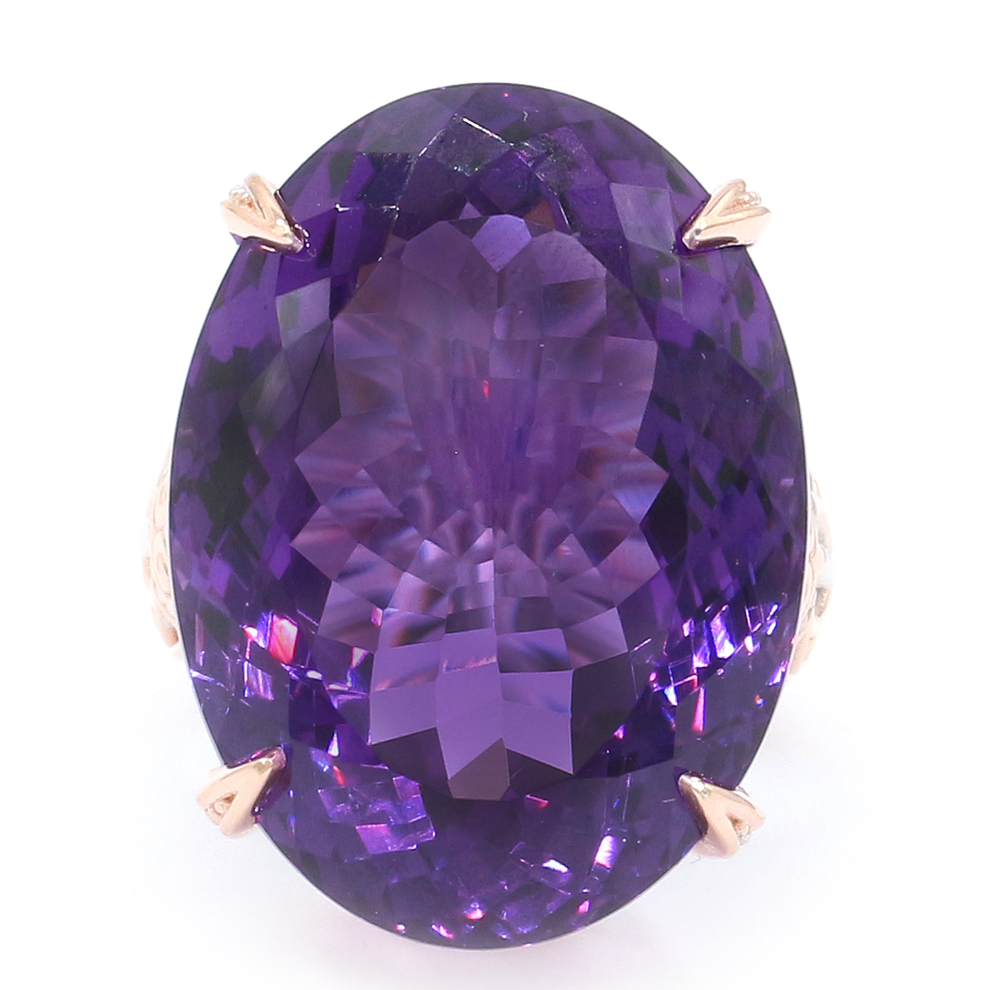 Couture Gems One-of-a-Kind 54.90ctw Tanzanian Amethyst & Rhodolite Honker Ring
