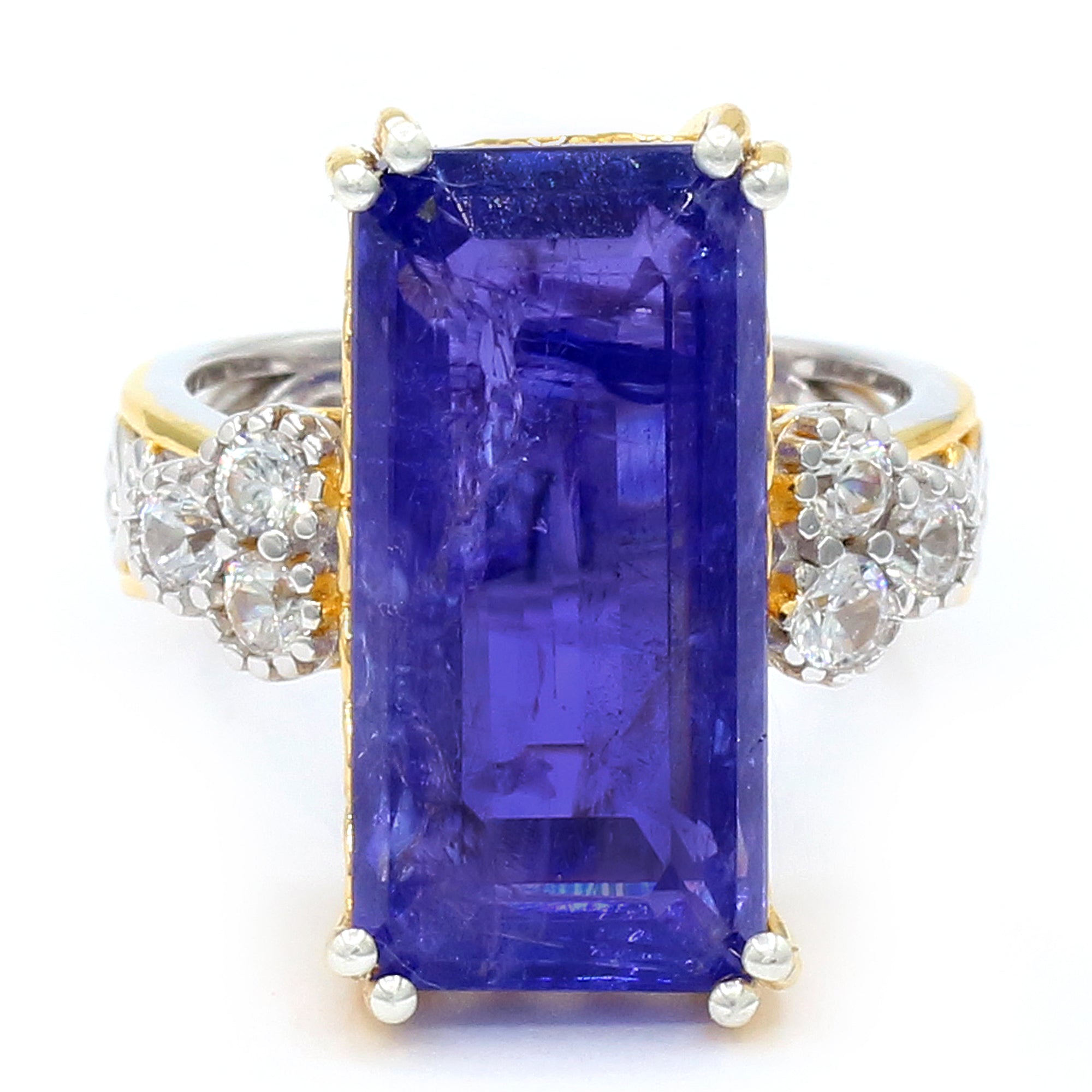 Couture Gems One-of-a-Kind 17.52ctw Tanzanite & White Zircon Honker Ring