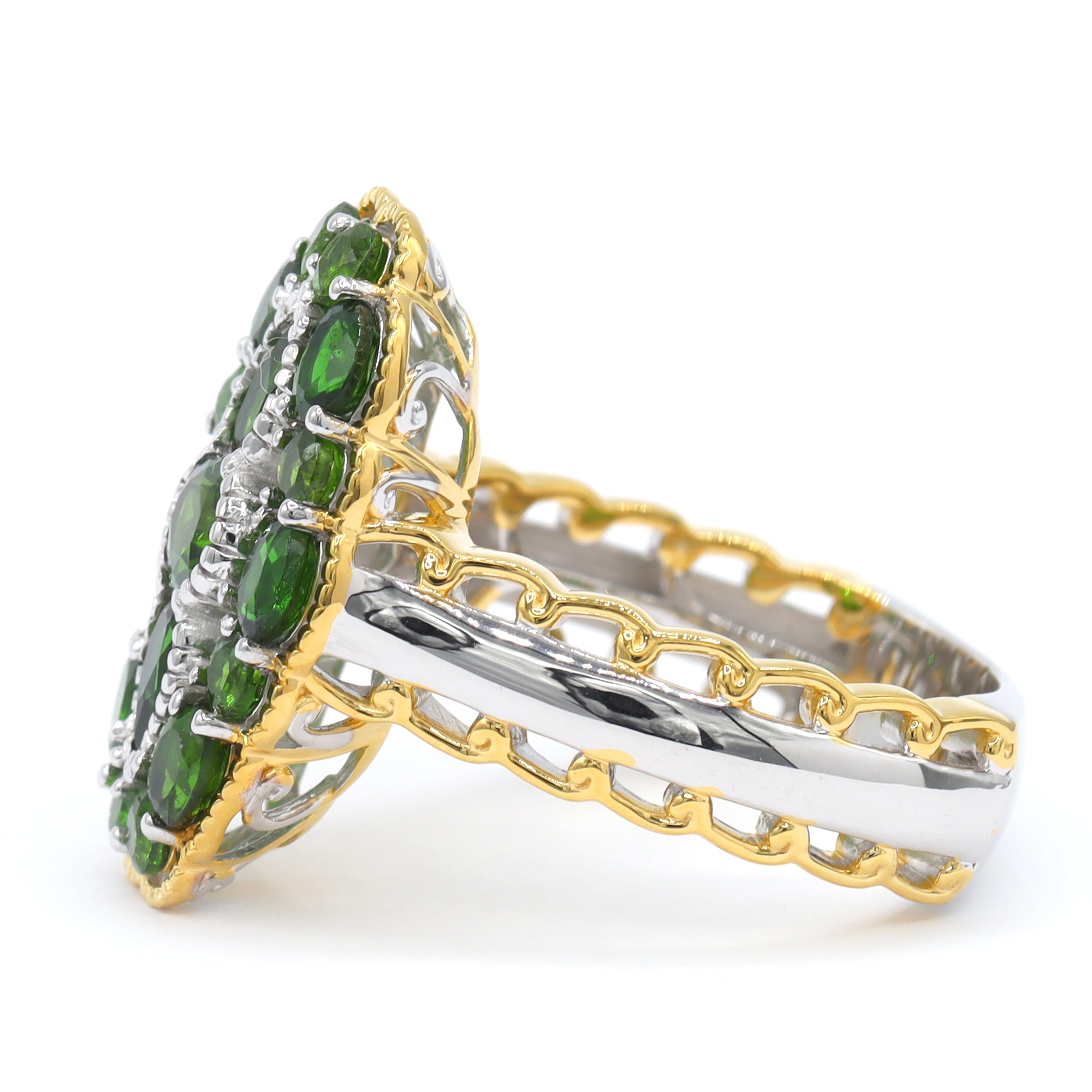 Gems en Vogue 24K Palladium Silver 3.44ctw Chrome Diopside Ring