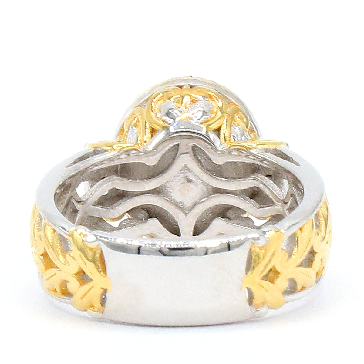 Bague Gems en Vogue en aigue-marine taille trillion de 2,27 ct et zircon blanc