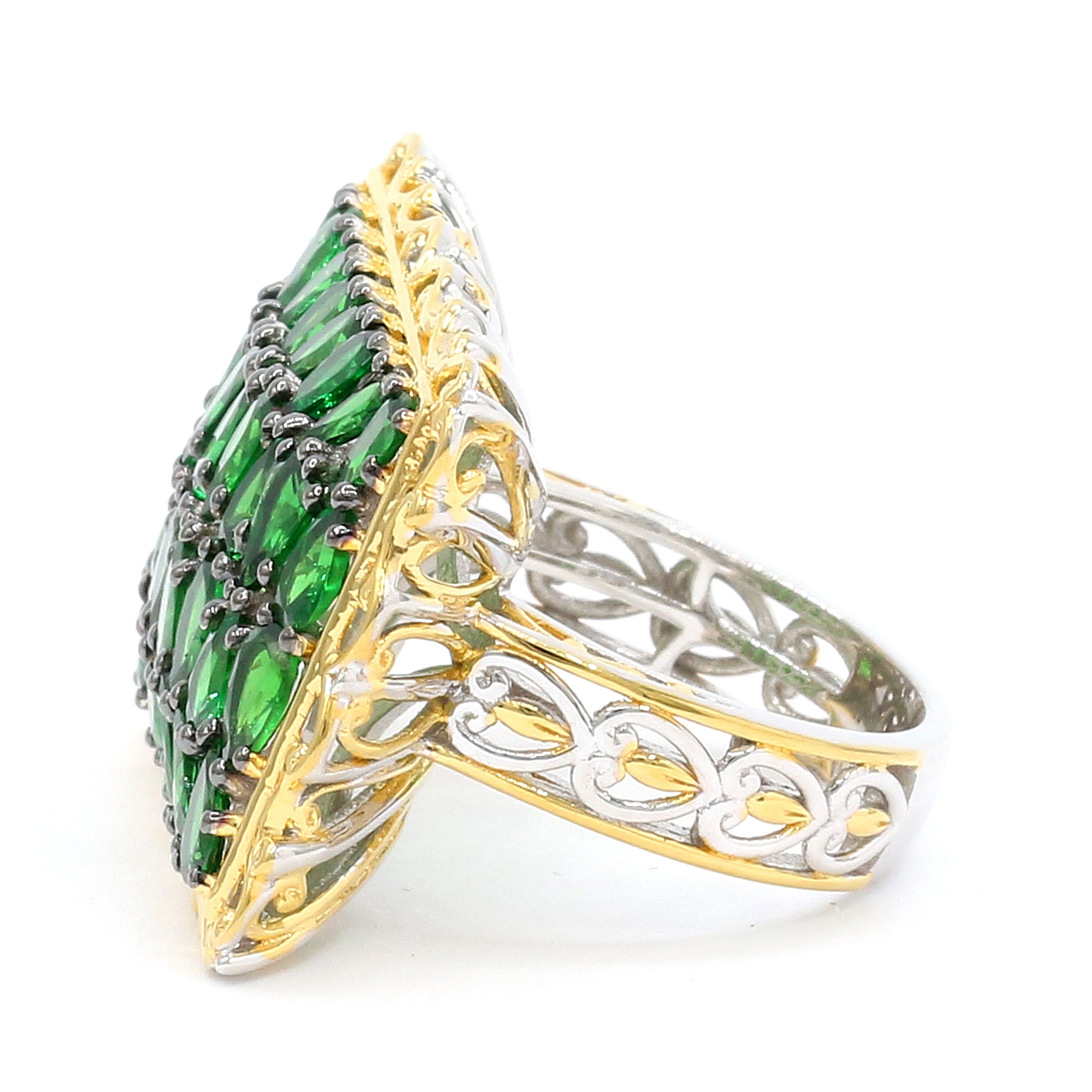 Couture Gems One-of-a-Kind 24K Palladium Silver 10.20ctw Tsavorite Garnet Band Ring