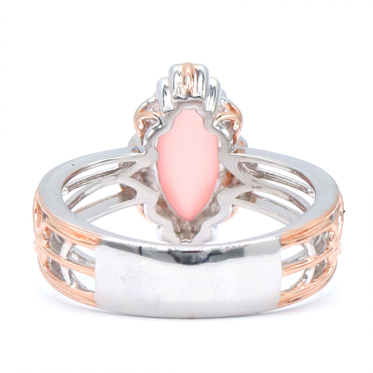 Gems en Vogue 18K Palladium Silver Pink Chalcedony Ring