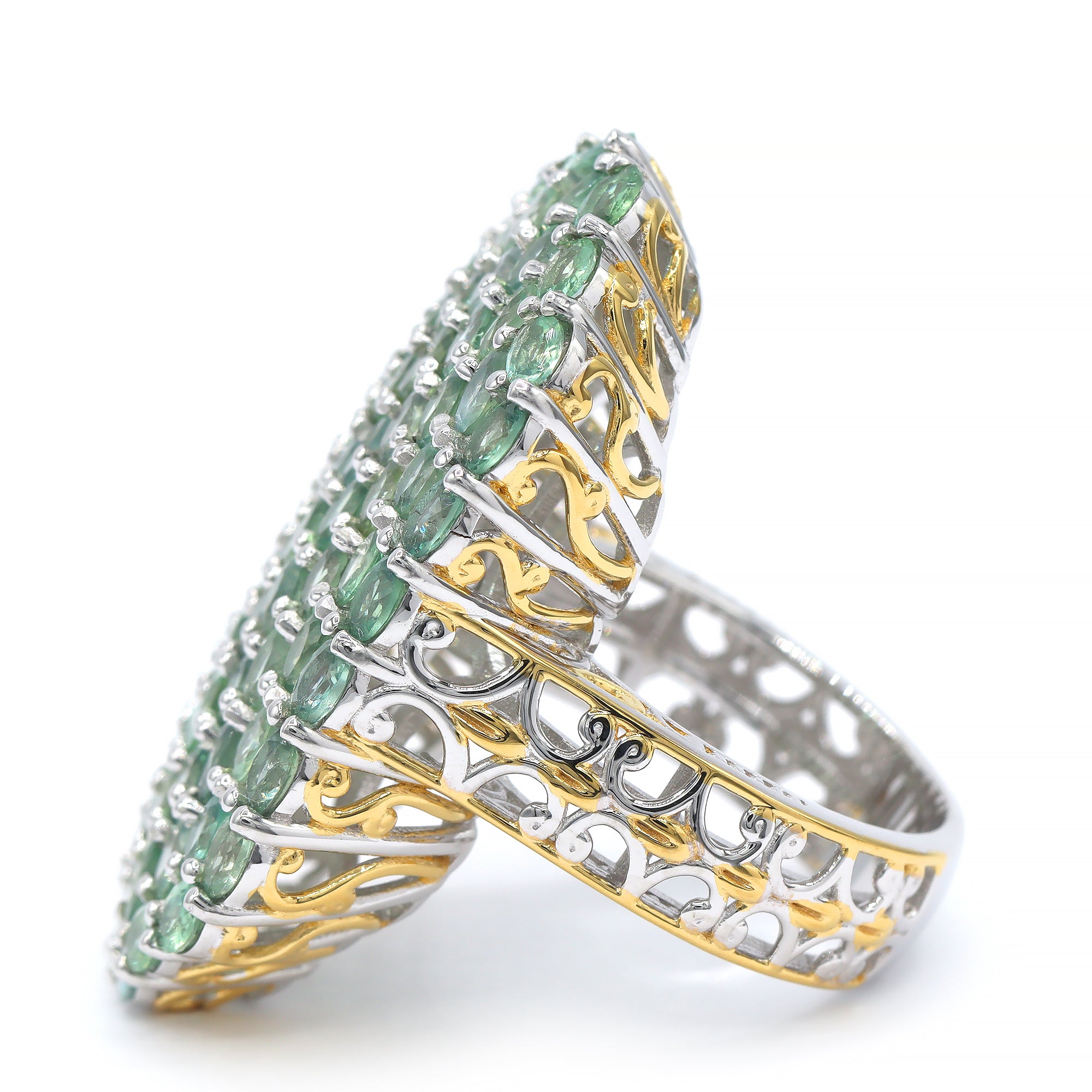 Couture Gems One-of-a-Kind 24K Palladium Silver 9.00ctw Alexandrite Cluster Ring