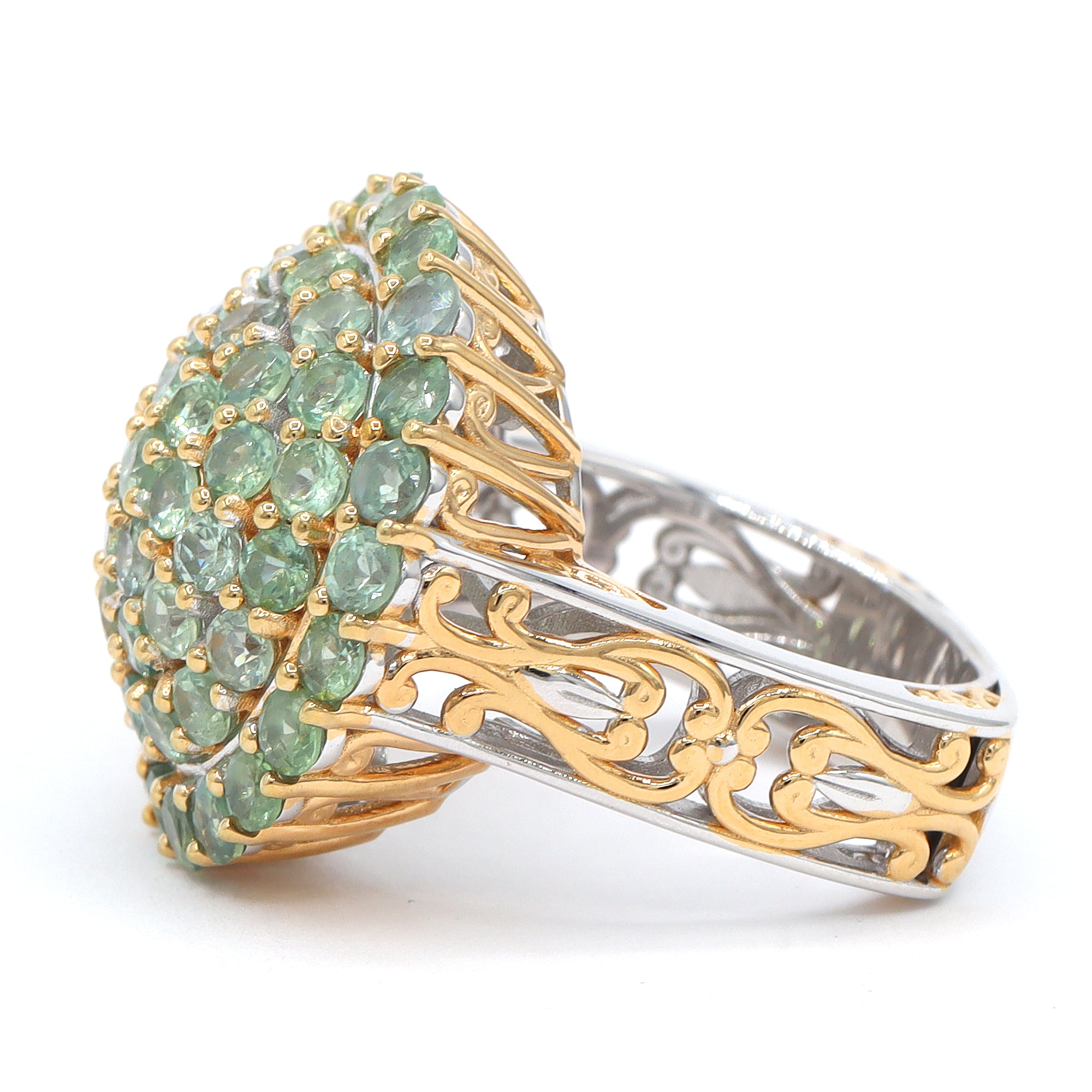 Couture Gems One-of-a-Kind 24K Palladium Silver 6.04ctw Alexandrite Cluster Ring