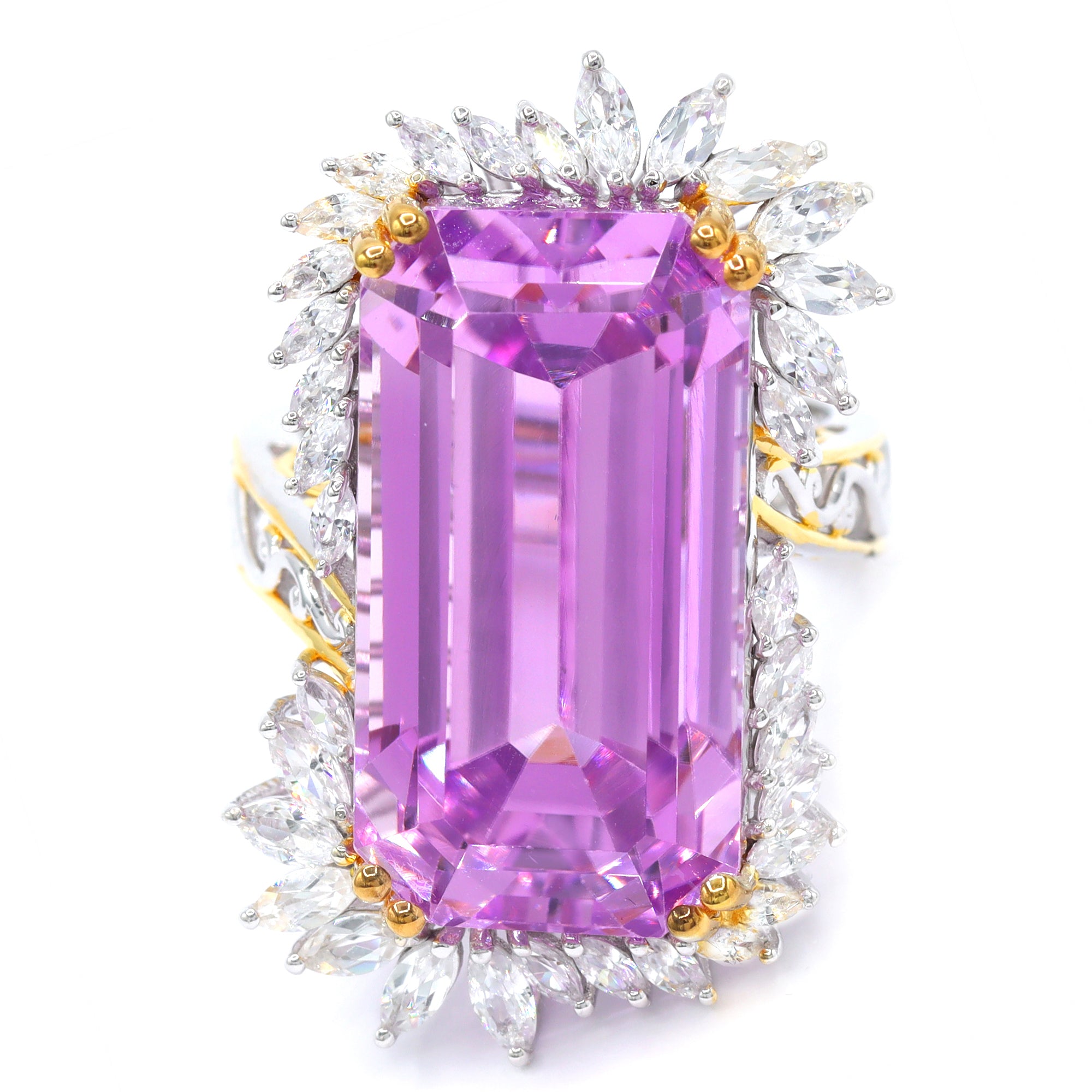 Couture Gems One-of-a-Kind 24K Palladium Silver 40.77ctw Martha Rocha 5A Kunzite & White Zircon Ring