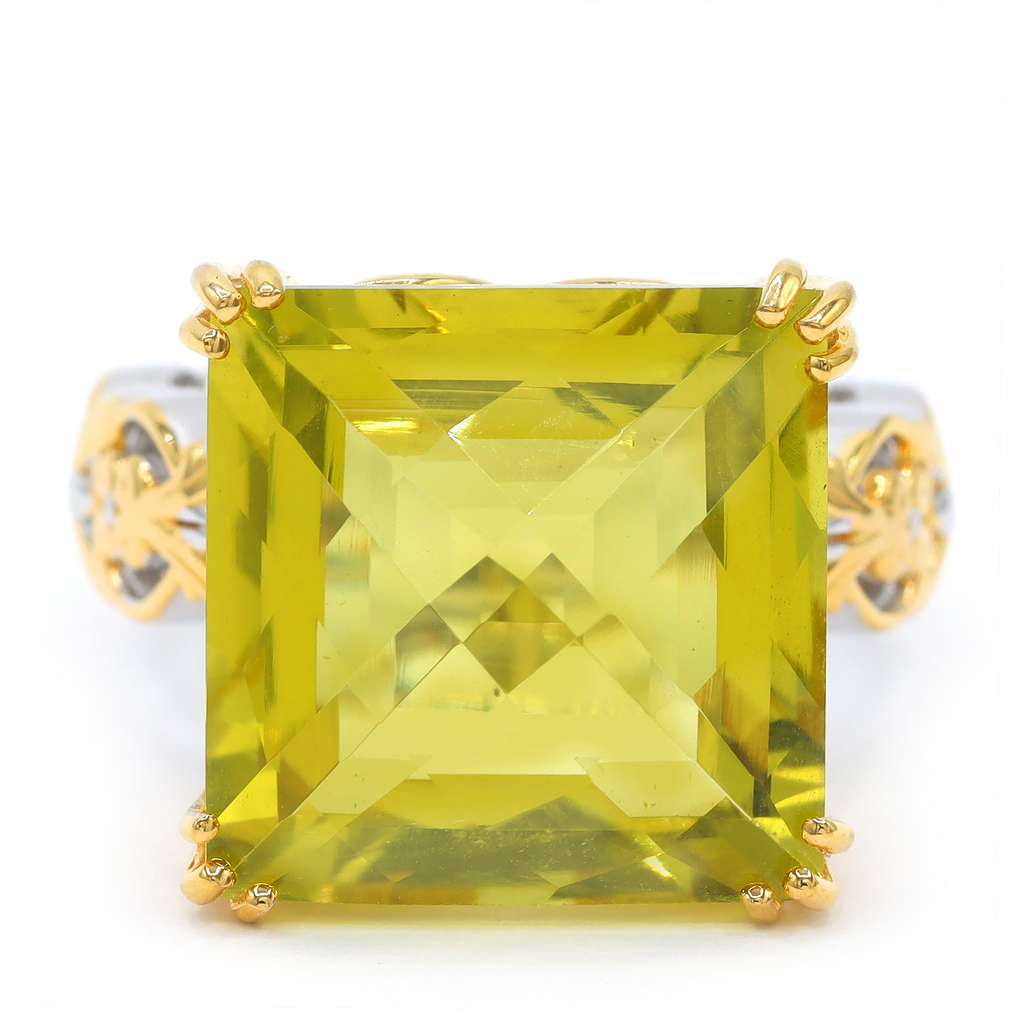 Gems en Vogue 24K Palladium Silver 21.20ctw Ouro Verde Honker Ring