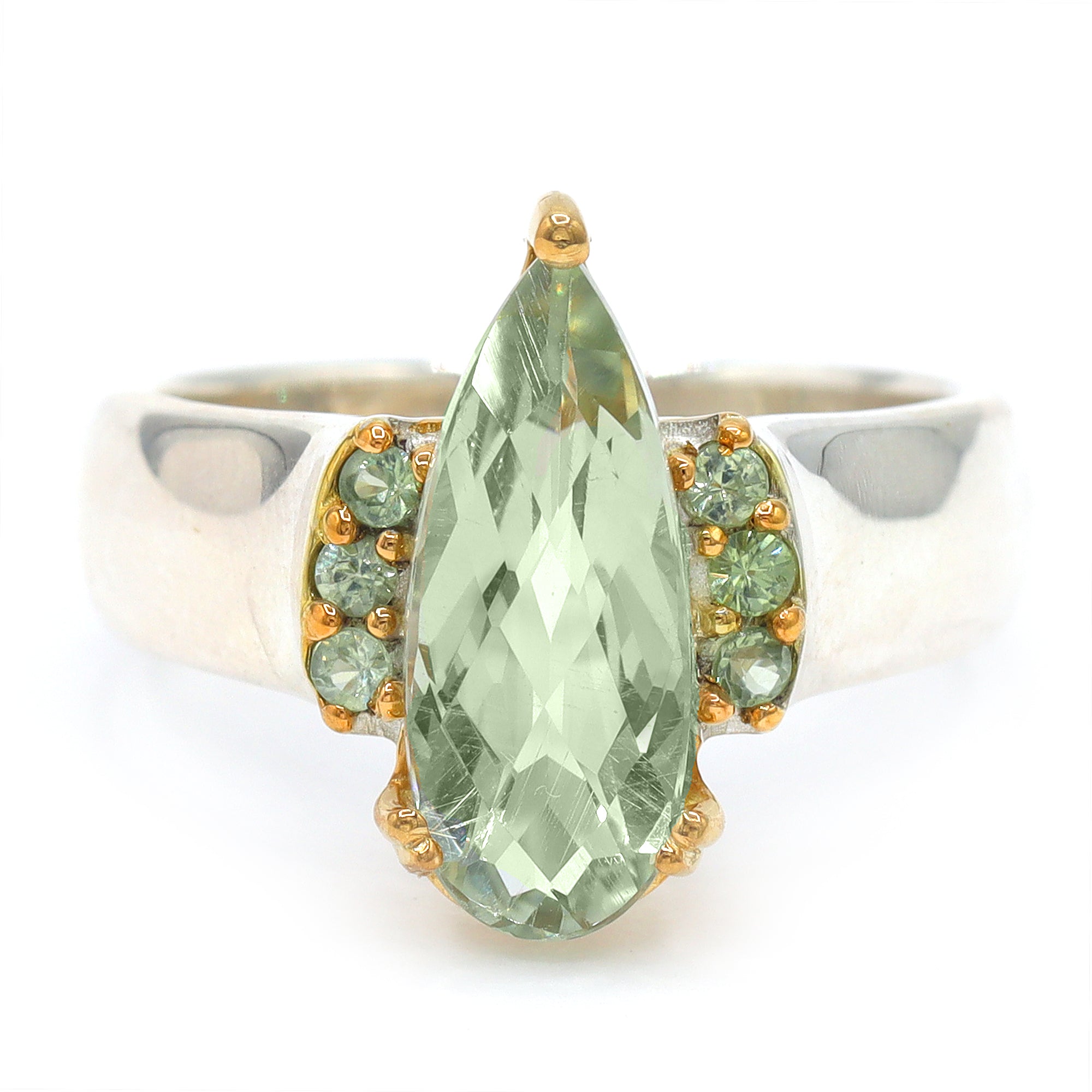 Michael's Originals One-of-a-kind 2.25ctw Prasiolite & Green Sapphire Ring