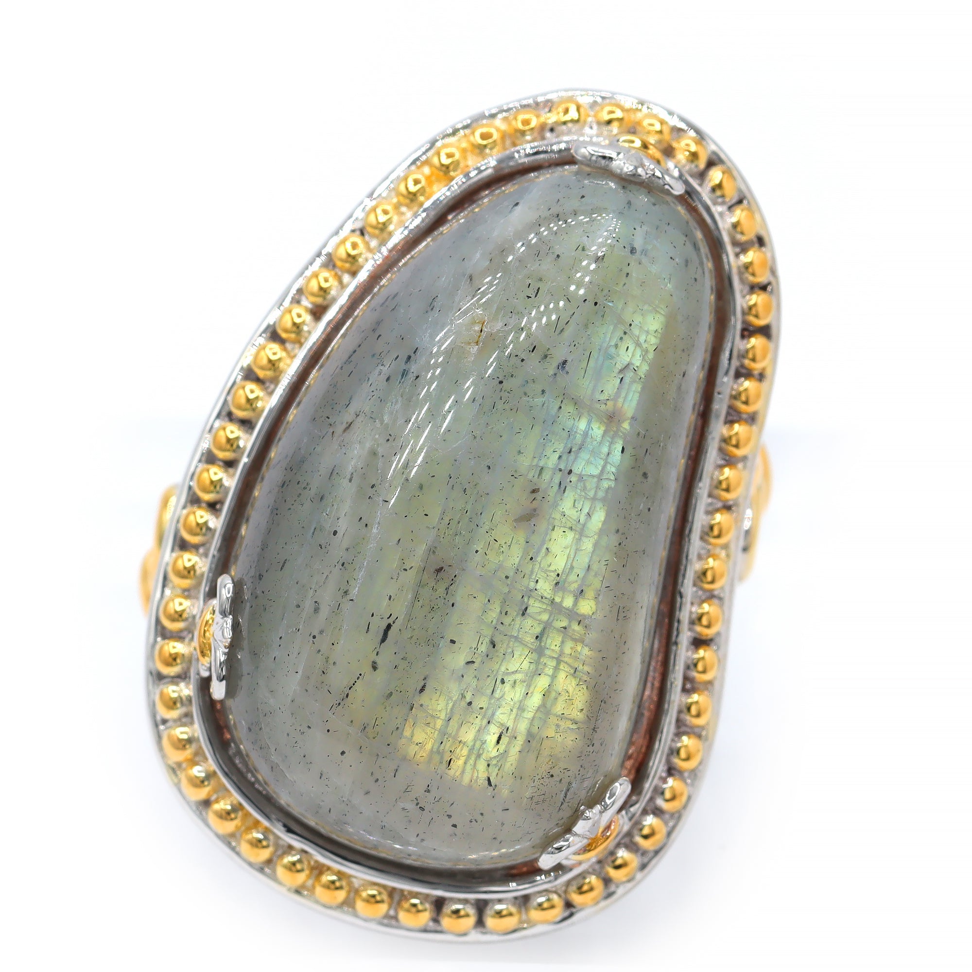 Gems en Vogue 24K Palladium Silver Freeform Labradorite Ring