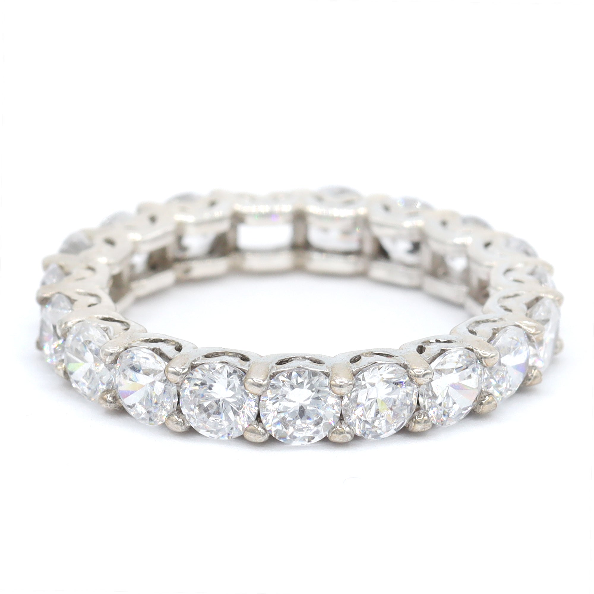 Signity Sterling Silver Cubic Zirconia Eternity Band Ring CANNOT BE RESIZED