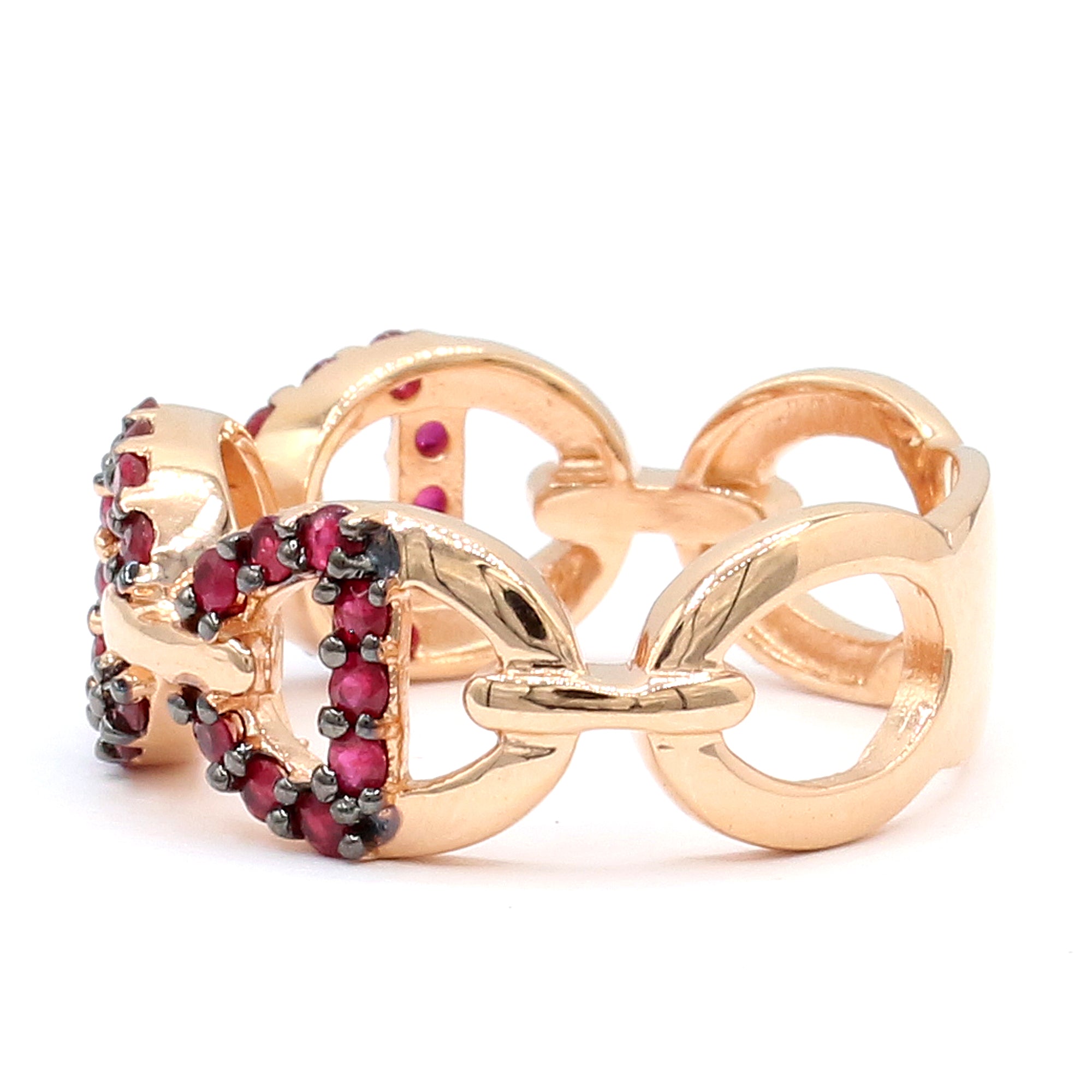 Hall of Jewels 1.32ctw Ruby Chain Pattern Ring