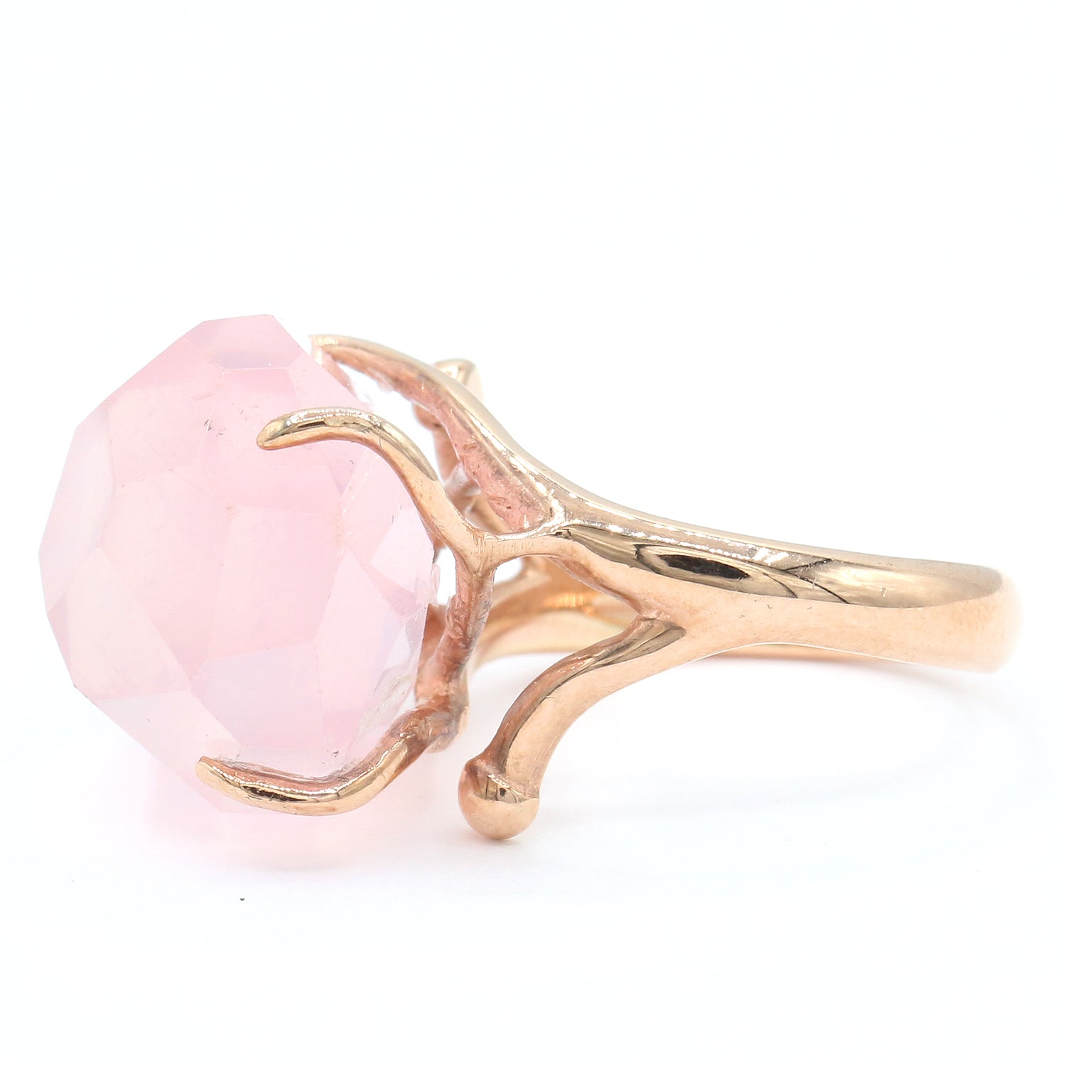 Hall of Jewels Rose Quartz Organic Shank Ring
