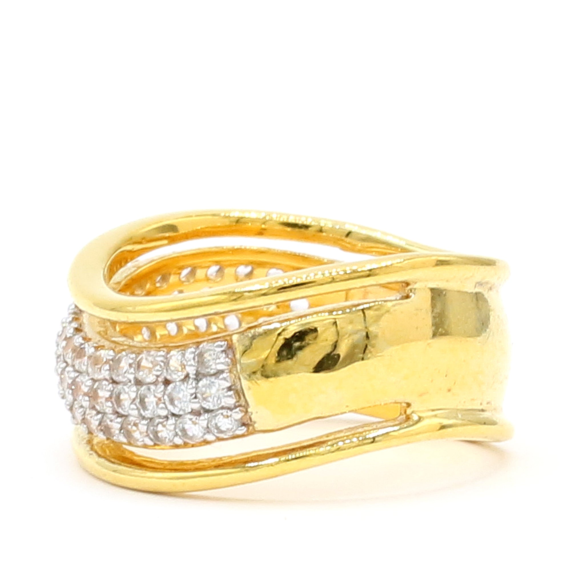 Hall of Jewels 1.39ctw White Zircon Wave Ring