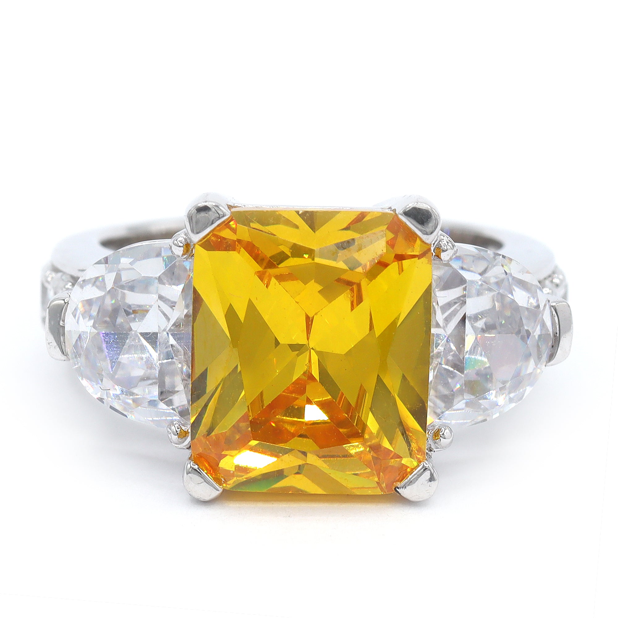 Signity Sterling Silver Canary Cubic Zirconia Ring CANNOT BE RESIZED