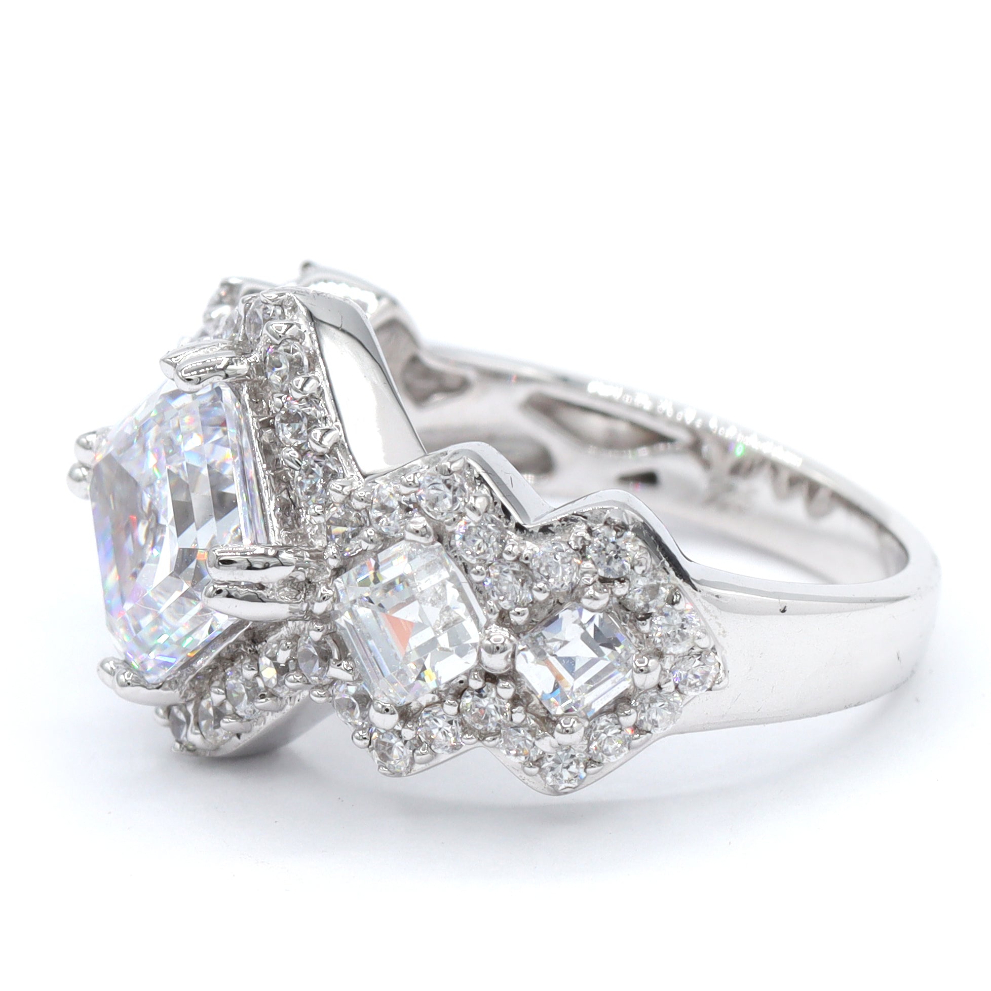 Signity Sterling Silver Asscher Cut Cubic Zirconia Ring CANNOT BE RESIZED