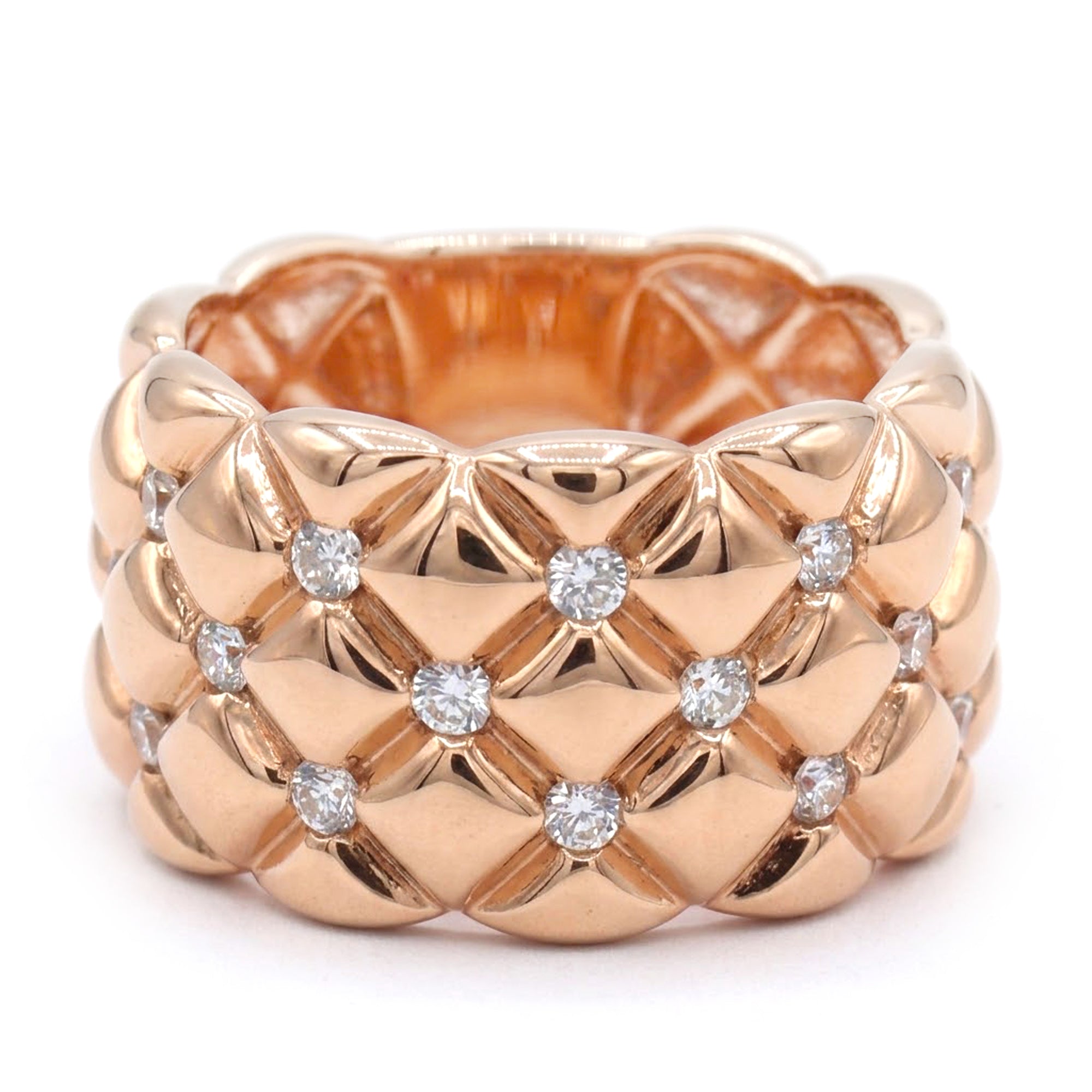 Signity Sterling Silver Cubic Zirconia Quilted Texture Wide Band Ring CANNOT BE RESIZED