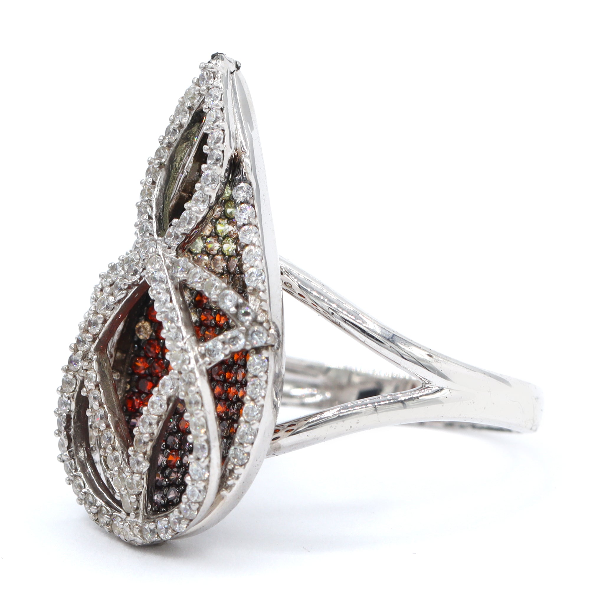 Bague Signity en argent sterling avec oxydes de zirconium ronds et baguettes - NE PEUT PAS ÊTRE REDIMENSIONNÉE.