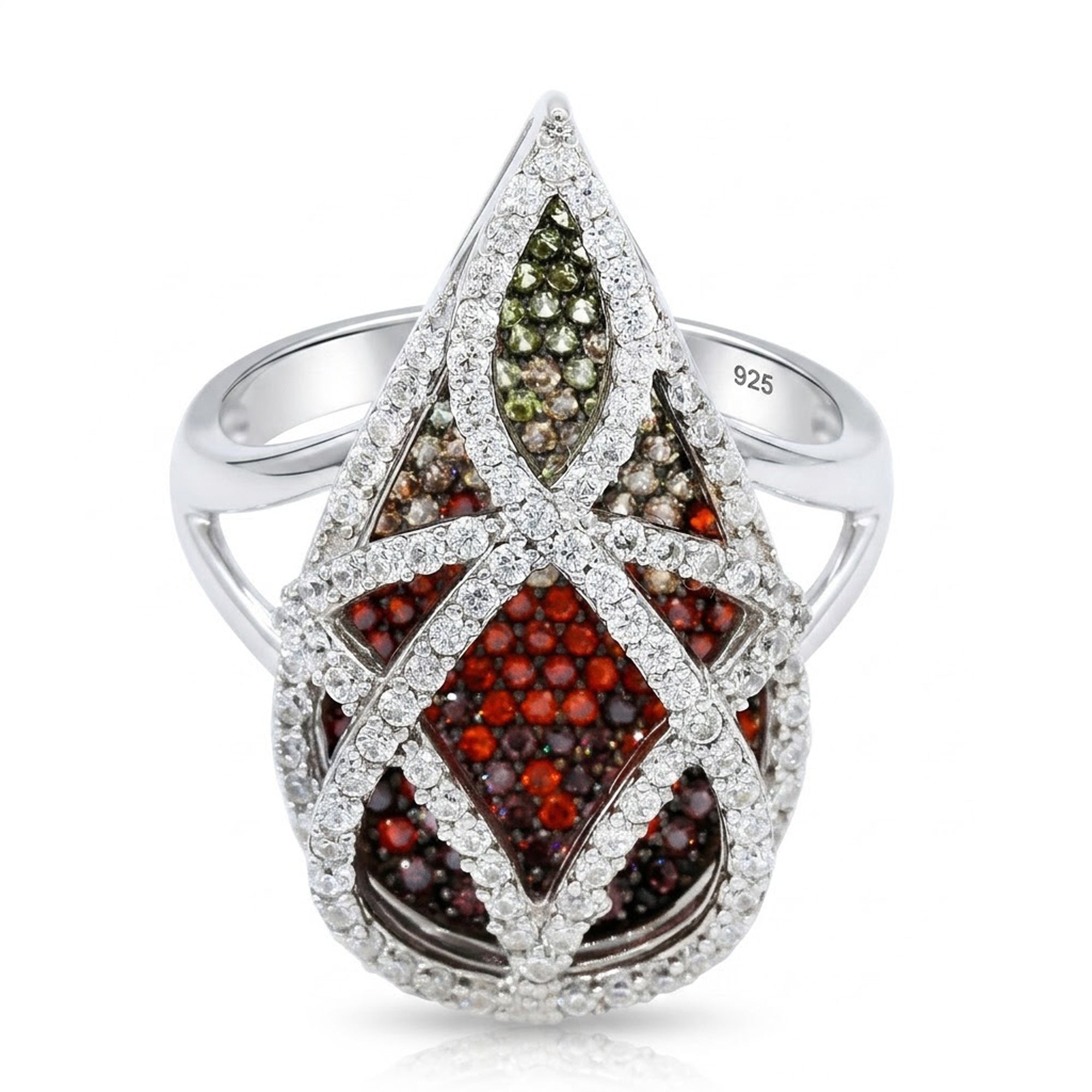 Bague Signity en argent sterling avec oxydes de zirconium ronds et baguettes - NE PEUT PAS ÊTRE REDIMENSIONNÉE.