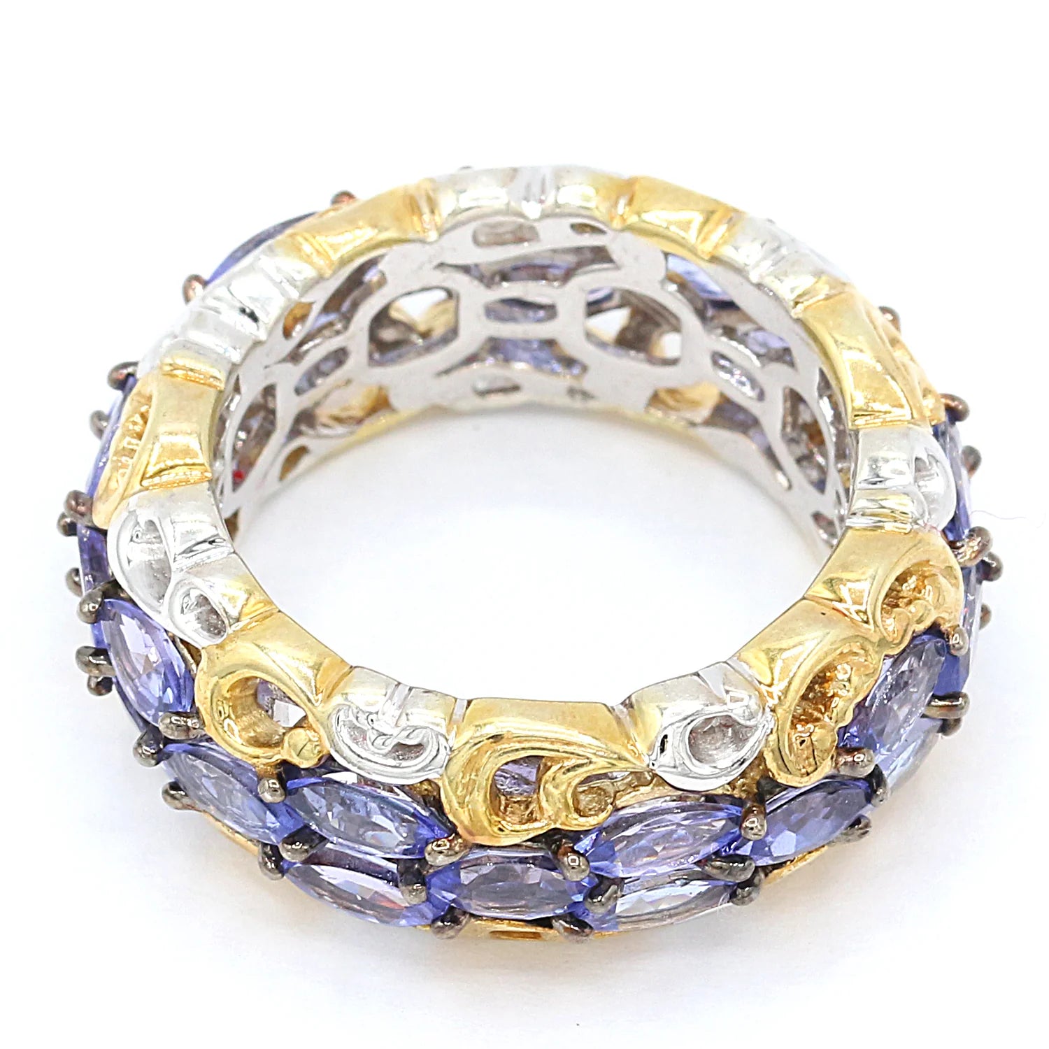 Gems en Vogue 3.90ctw Marquise Tanzanite Eternity Ring