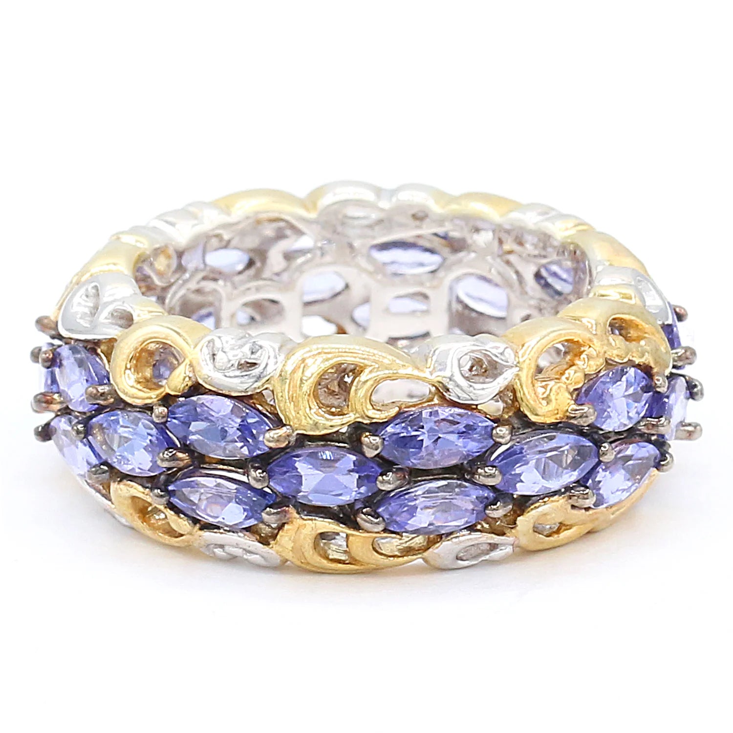 Gems en Vogue 3.90ctw Marquise Tanzanite Eternity Ring