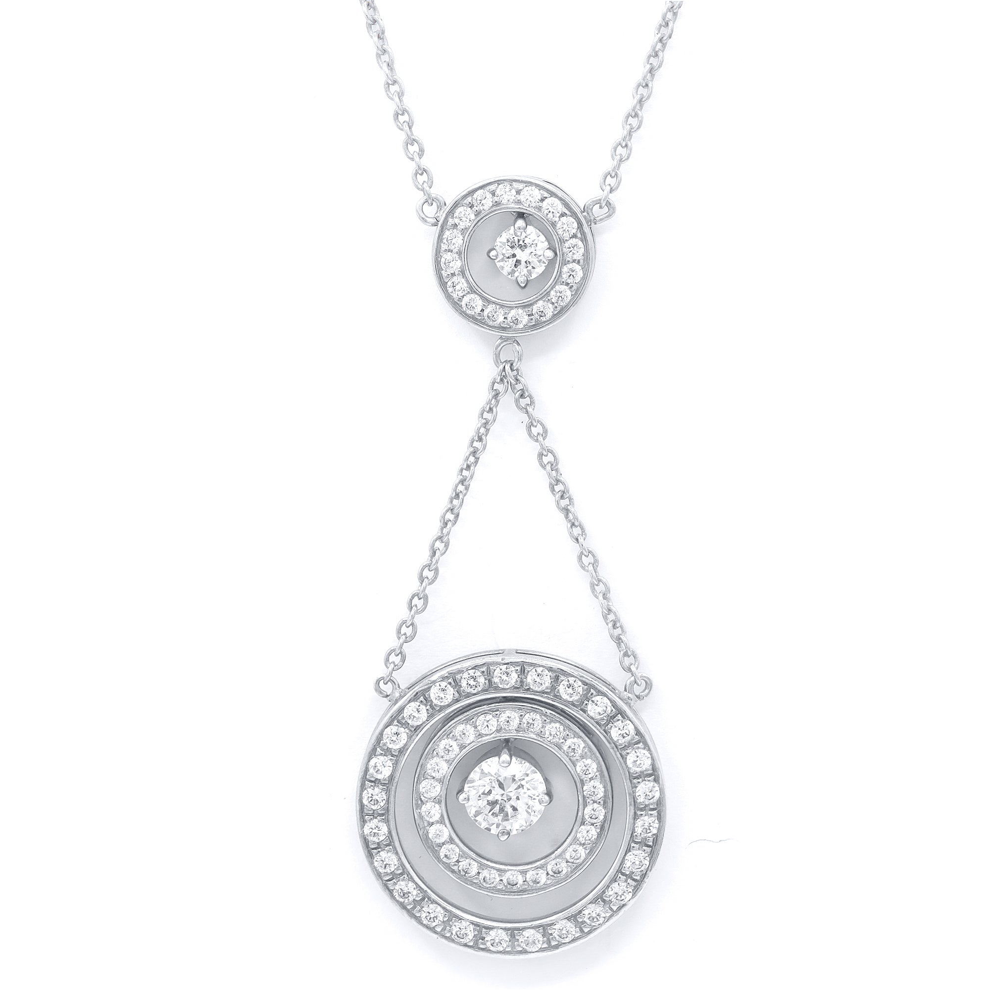 Signity Sterling Silver Choice of Color Cubic Zirconia Station Necklace