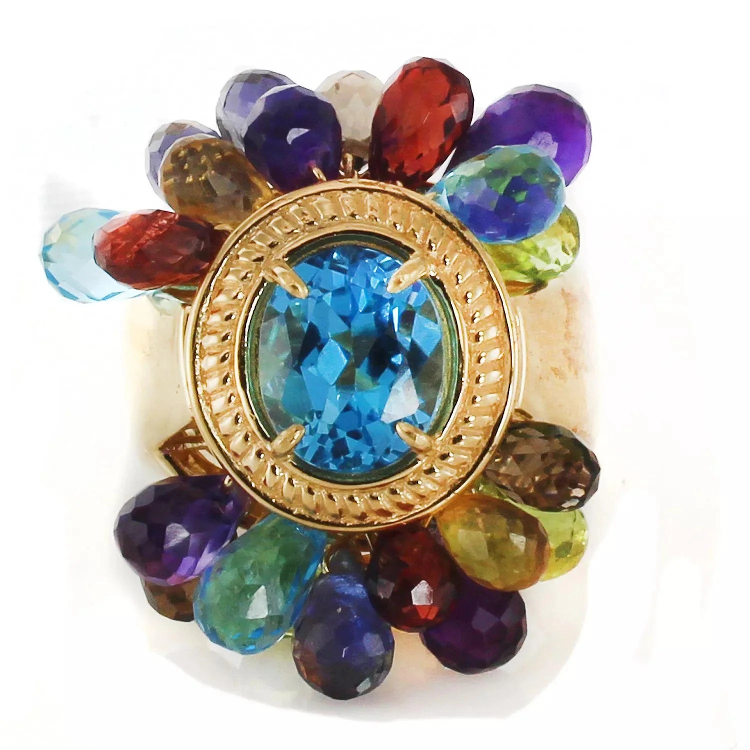 Kristen Amato Swiss Blue Topaz and Multi Gemstone Ring