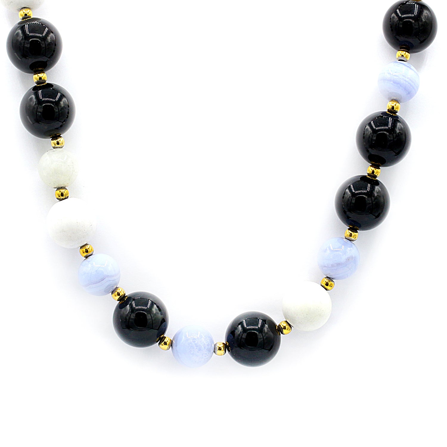 Provisor Obsidian, Agate, Moonstone & Quartz Necklace
