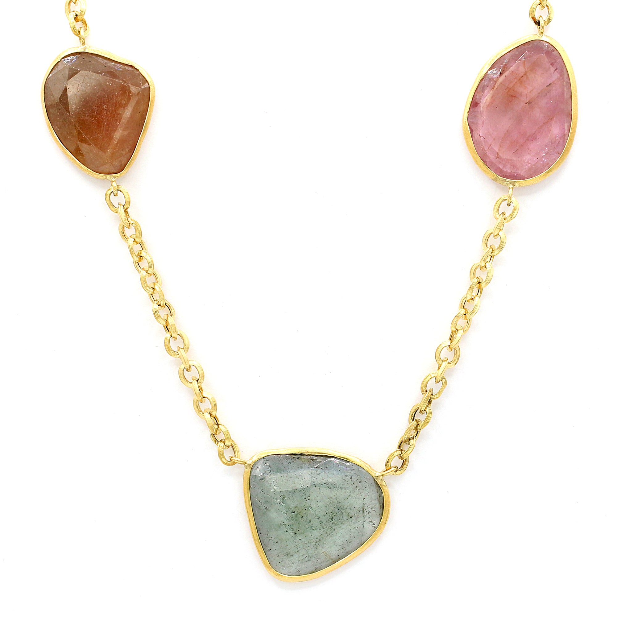 GEV The Vault Exclusive One-of-a-Kind 18K Yellow Gold Multi Color Tourmaline Necklace with Appraisal