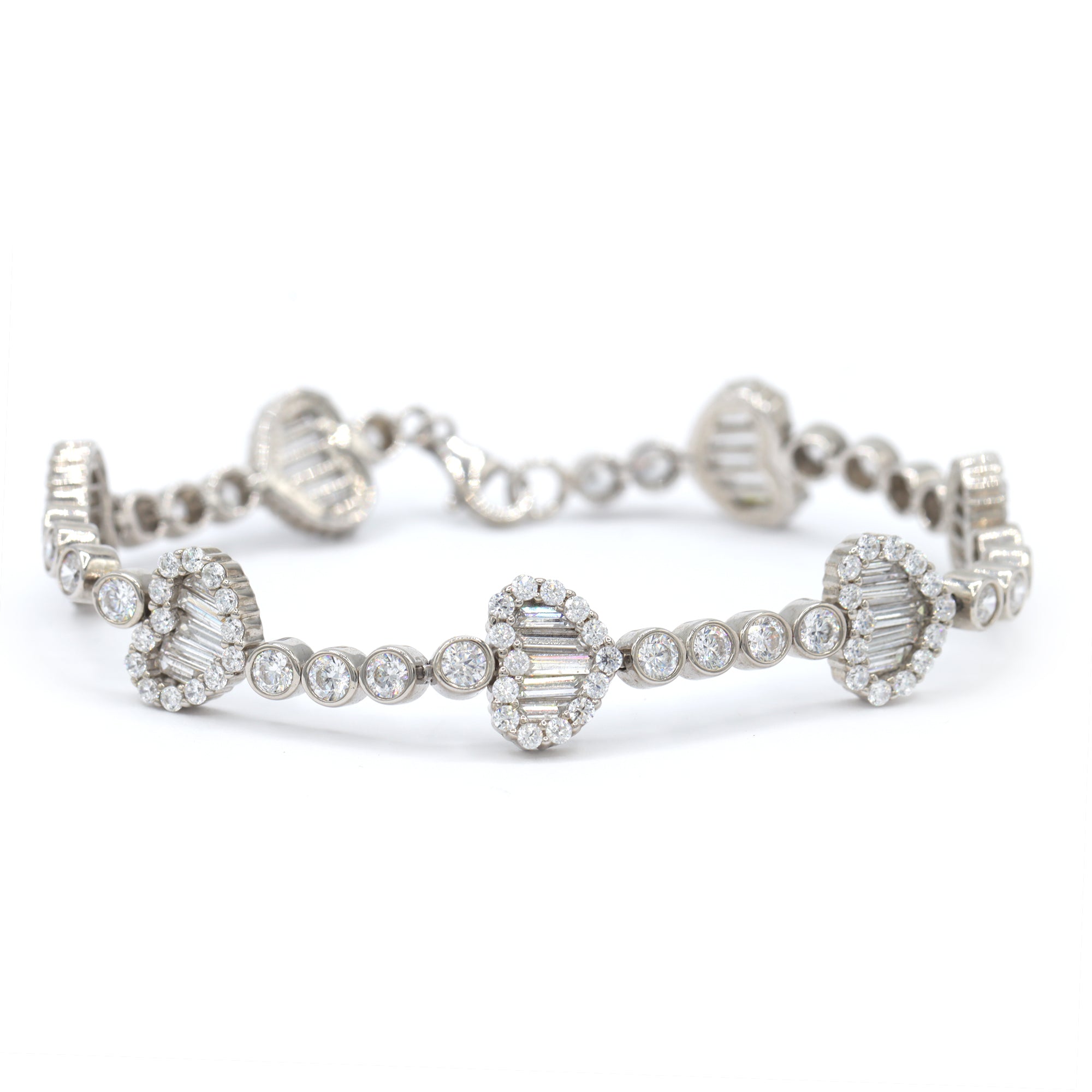 Bracelet à maillons en argent sterling Signity avec oxydes de zirconium ronds